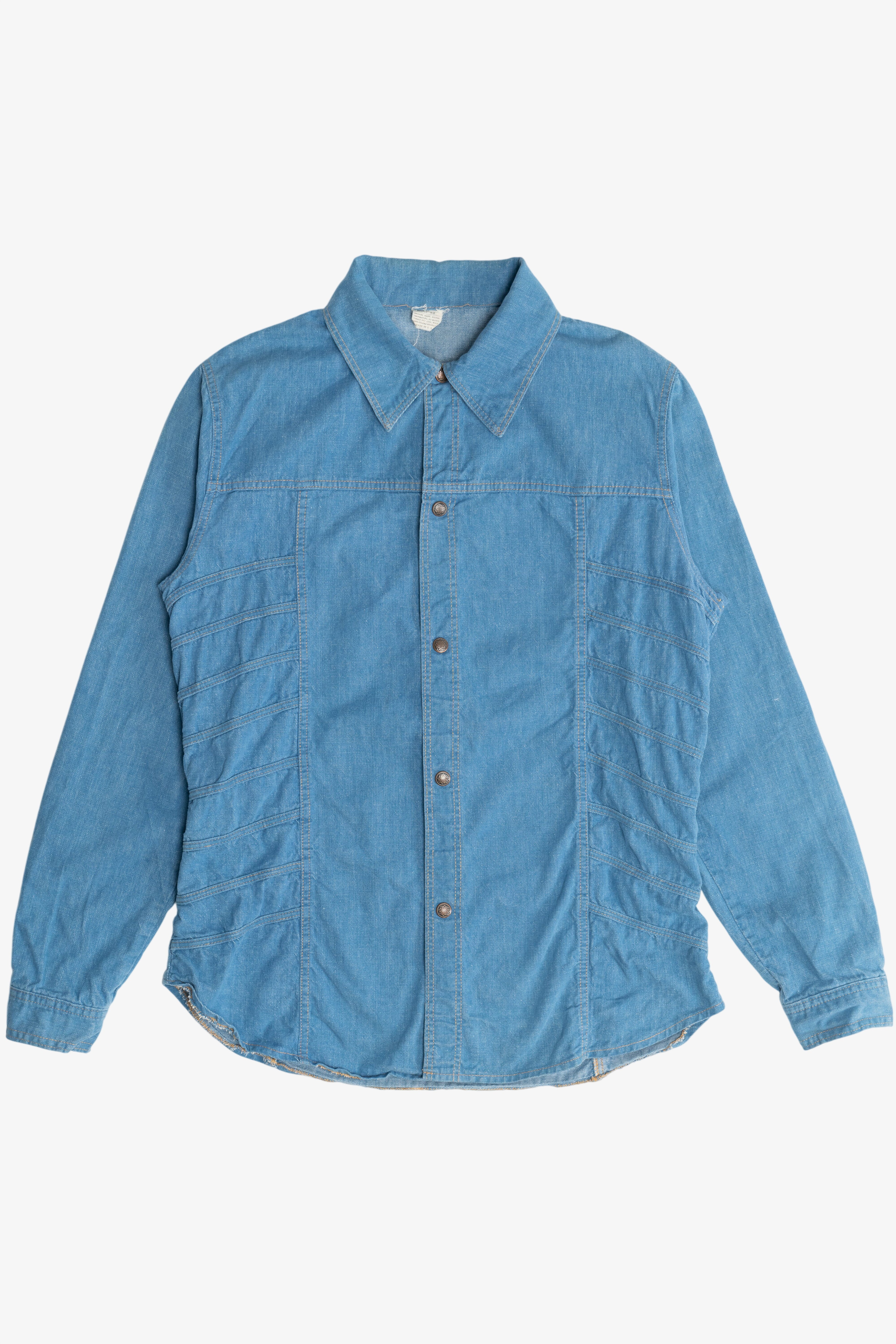 Vintage Ladder Side Seam Detail Snap Button Up Shirt (1980s)