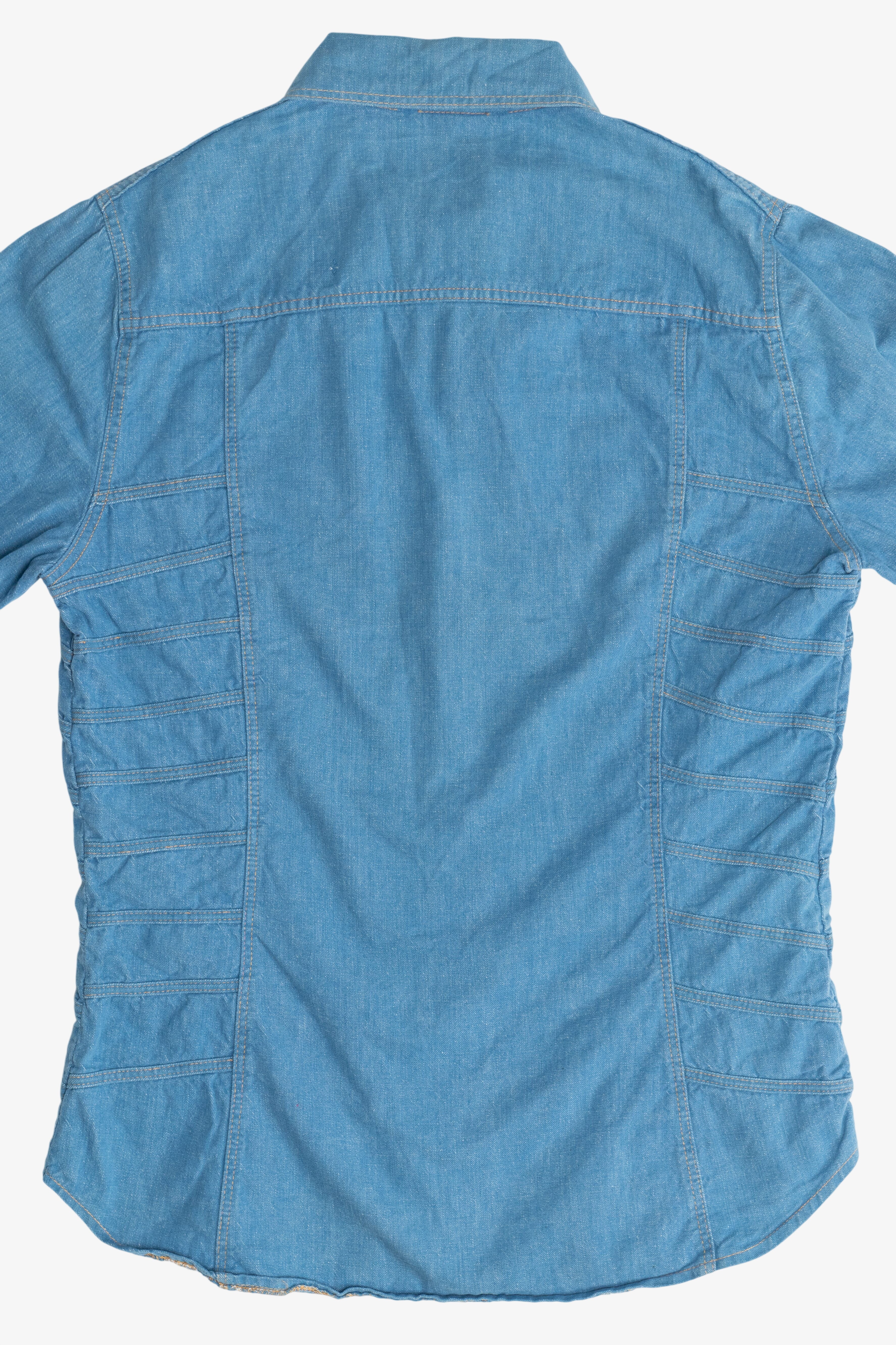 Vintage Ladder Side Seam Detail Snap Button Up Shirt (1980s)