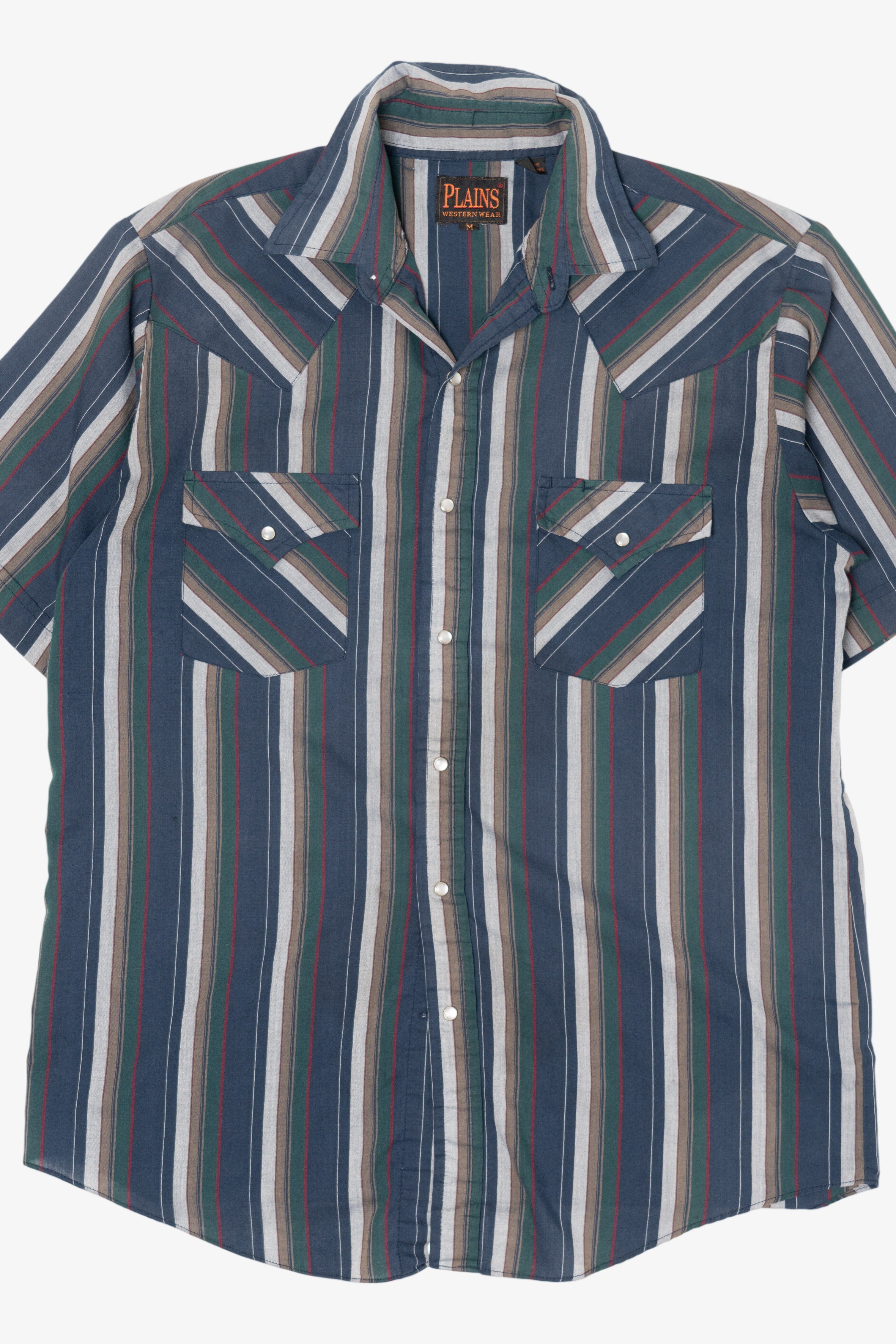 Vintage Blue Striped Plains Button Up Shirt (1990s)