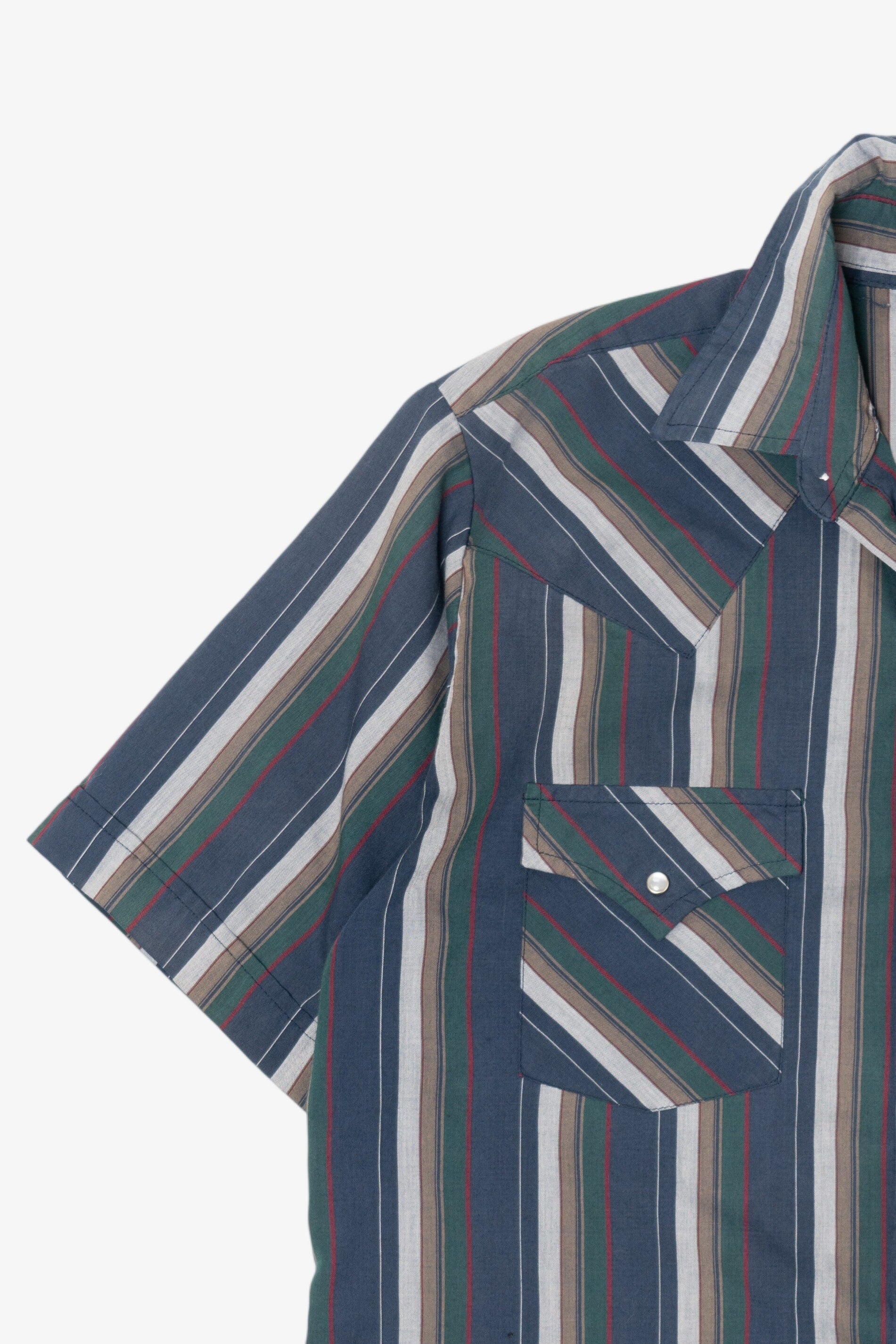 Vintage Blue Striped Plains Button Up Shirt (1990s)