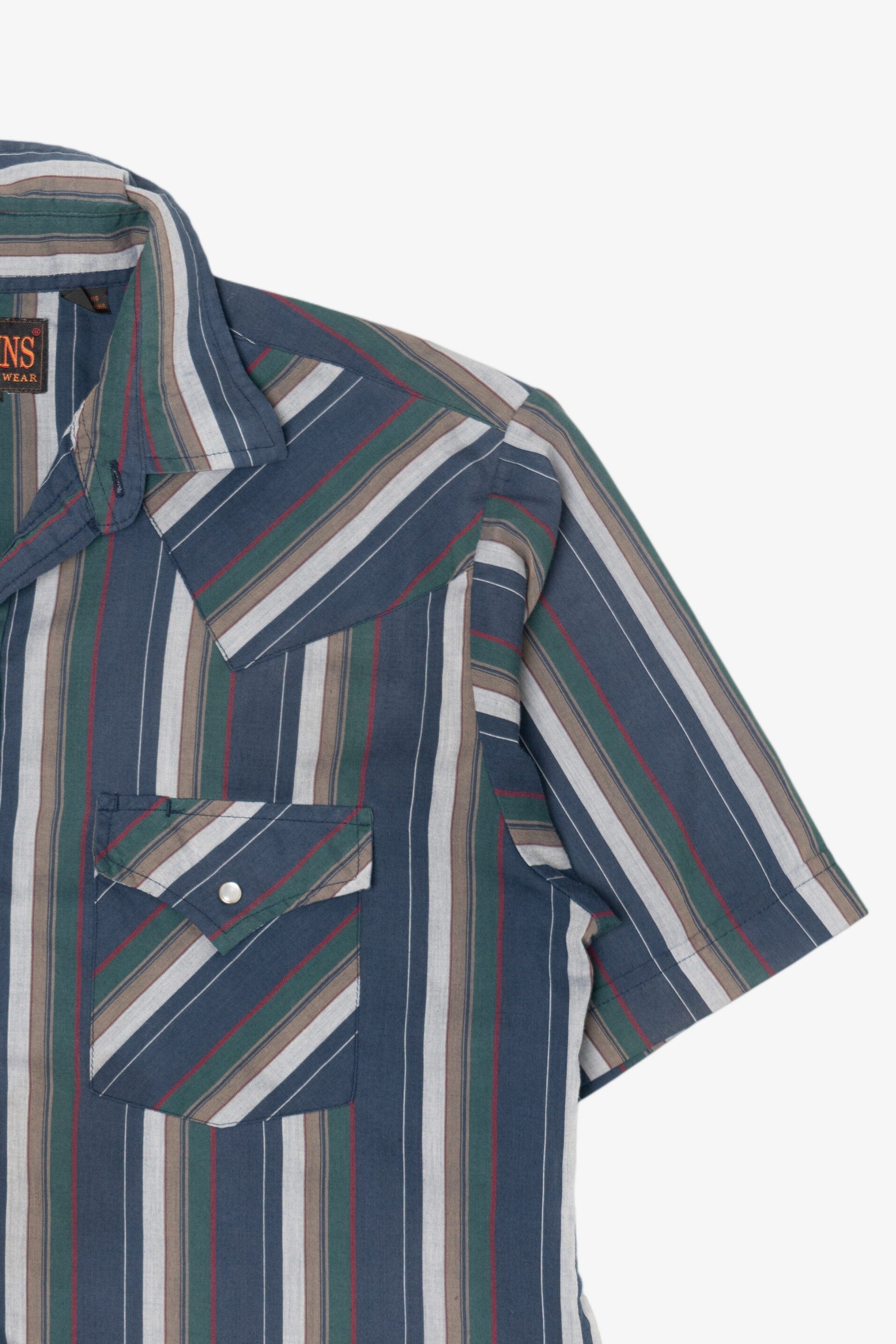 Vintage Blue Striped Plains Button Up Shirt (1990s)