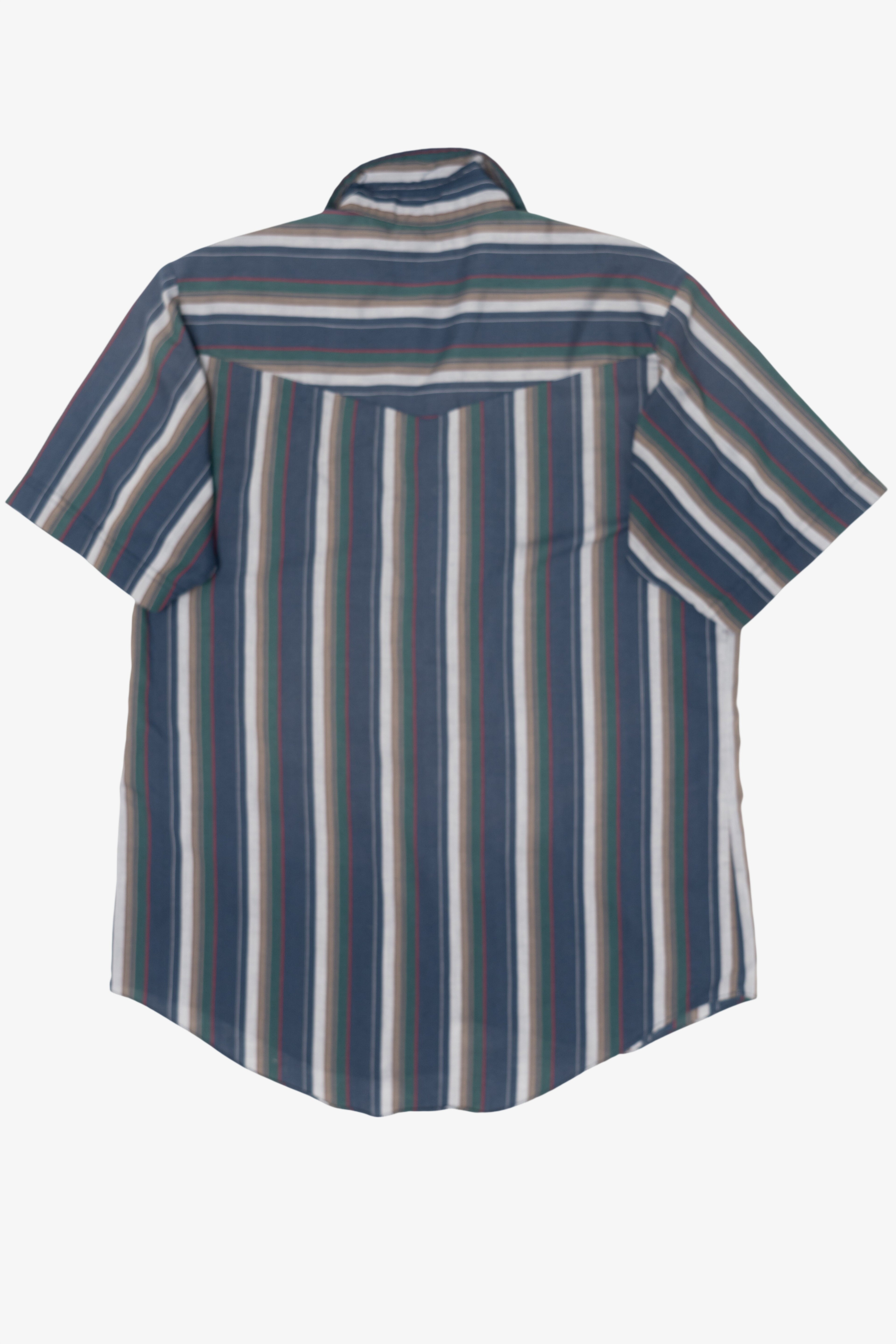 Vintage Blue Striped Plains Button Up Shirt (1990s)