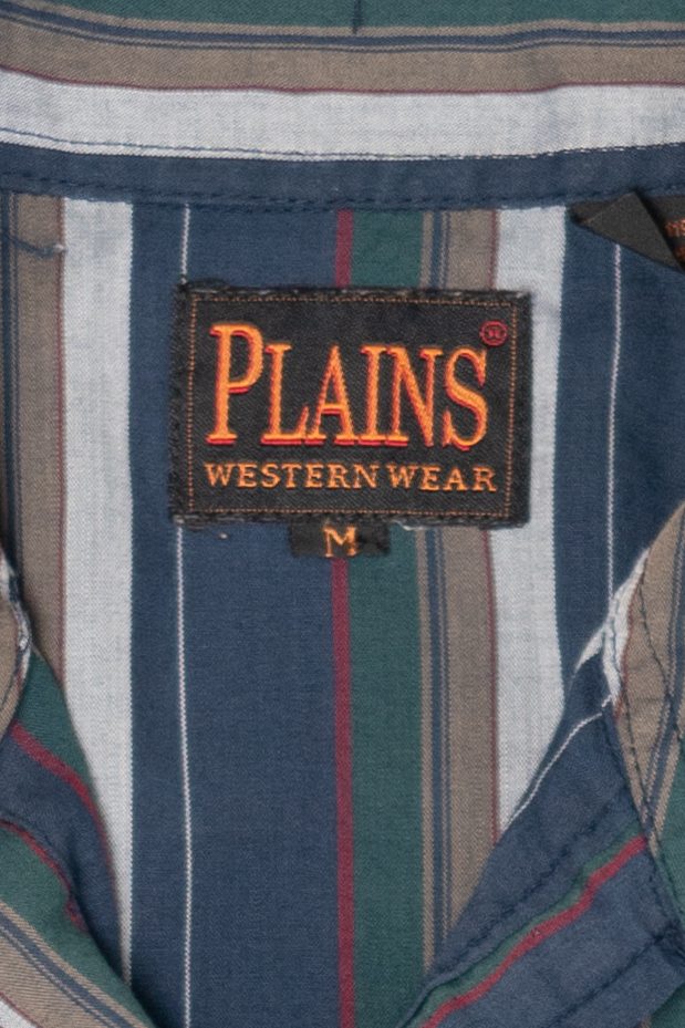 Vintage Blue Striped Plains Button Up Shirt (1990s)