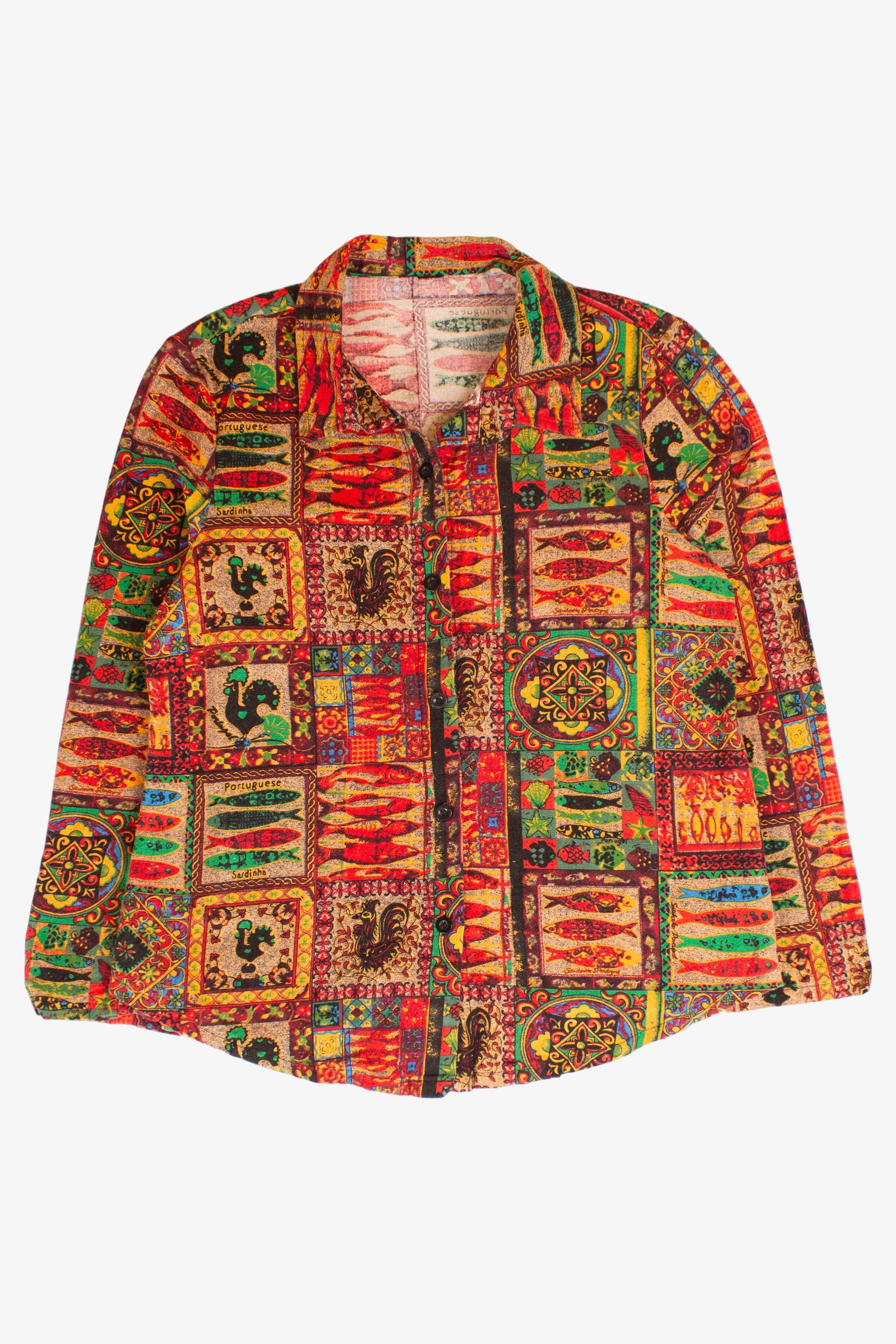 Sardines Pattern Button Up Shirt (2010s)