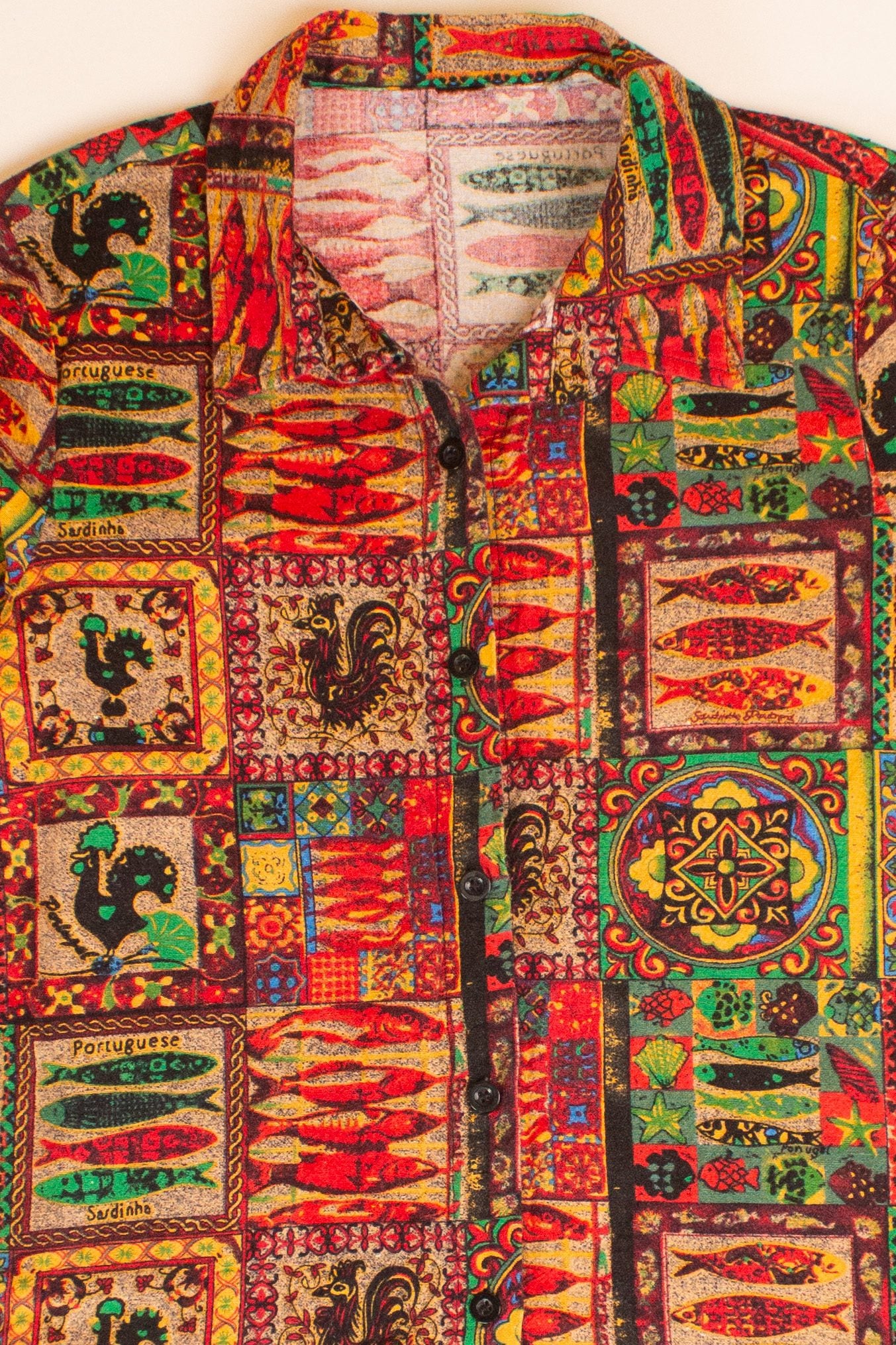 Sardines Pattern Button Up Shirt (2010s)