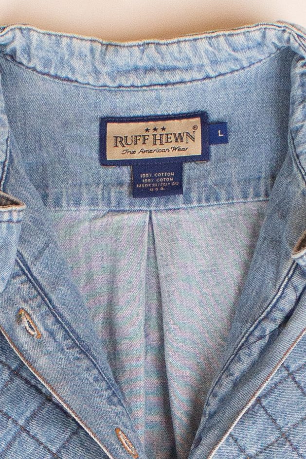 Vintage Quilted Chest Button Up Shirt (1990s)