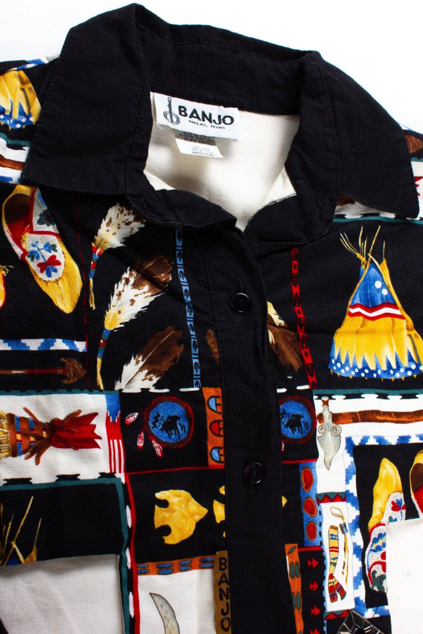 Vintage Southwestern Native American Button Up Shirt
