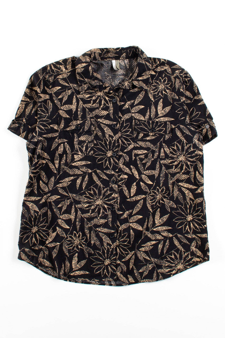 Gold Leaves Button Up Shirt