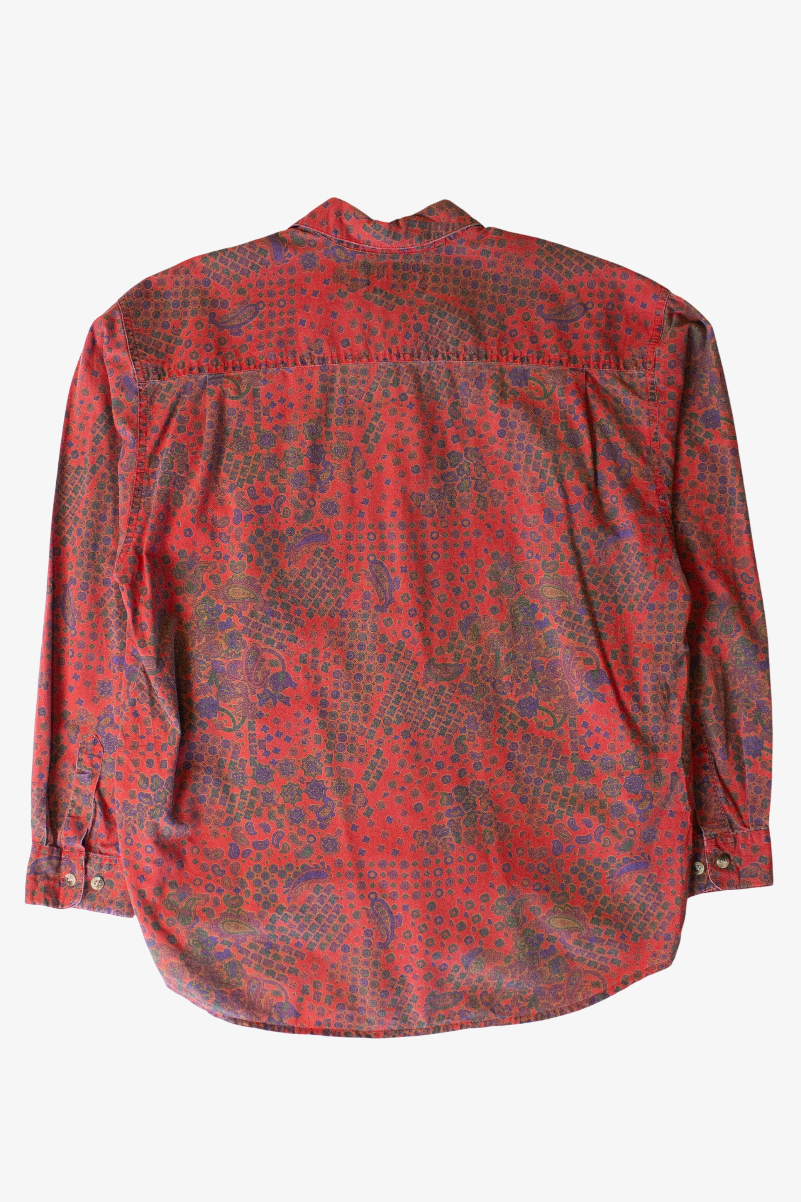 Vintage Red Paisley Button Up Shirt (1980s)