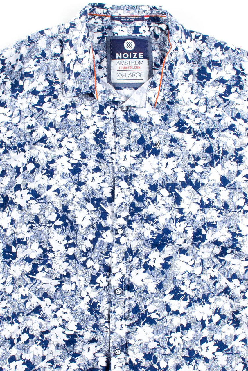 Blue Floral Button Up Shirt 1