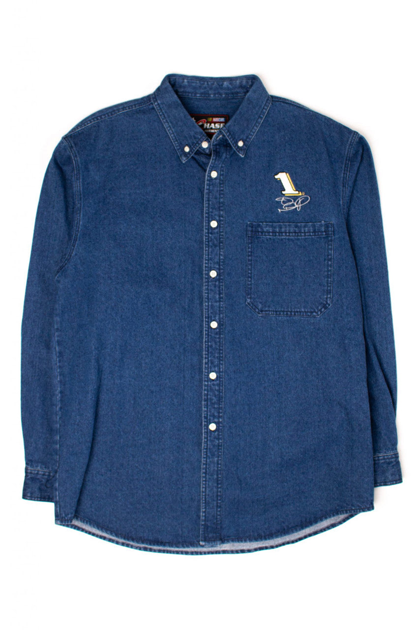Vintage #1 NASCAR Denim Button Up Shirt