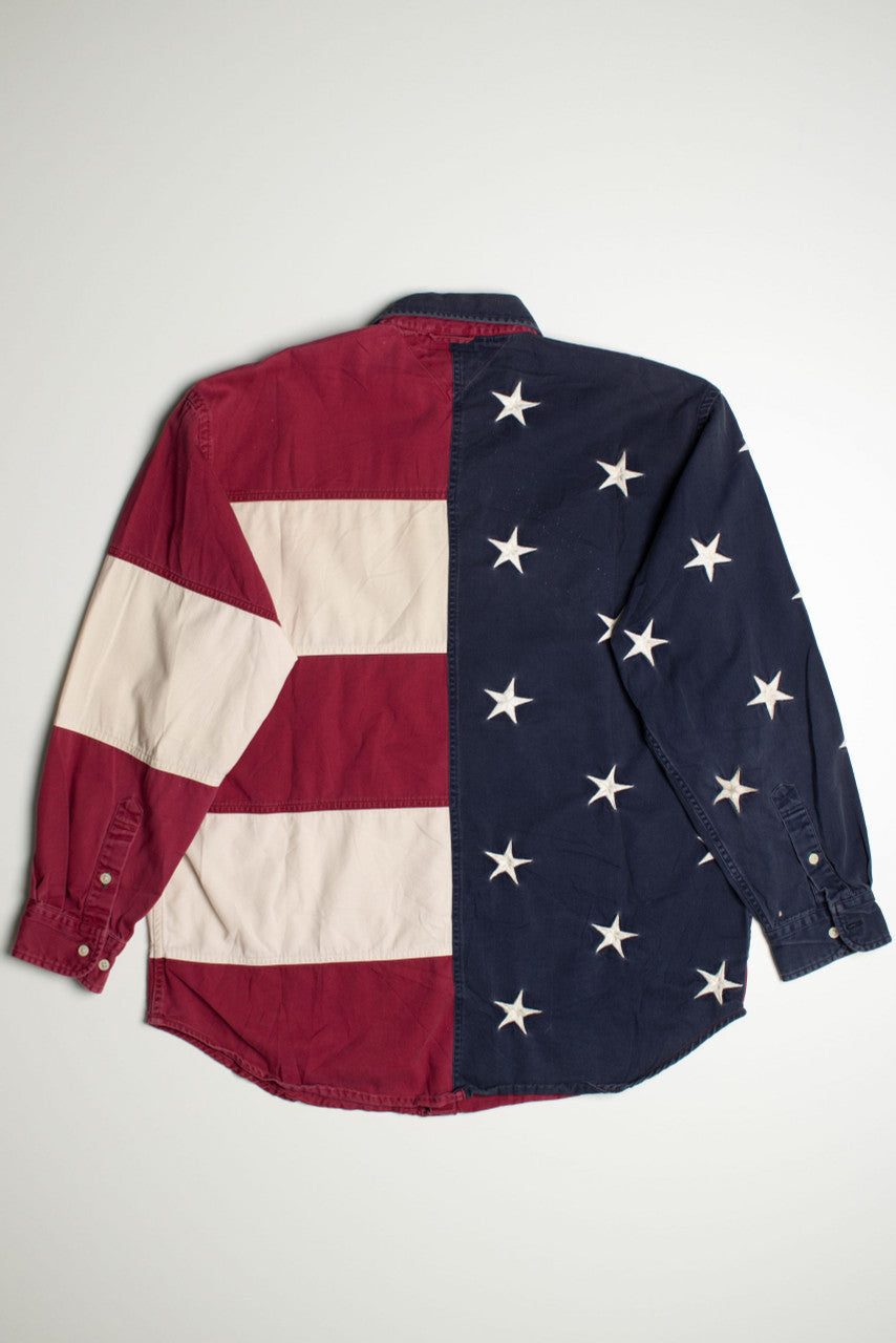 Vintage Tommy Hilfiger American Flag Button Up Shirt