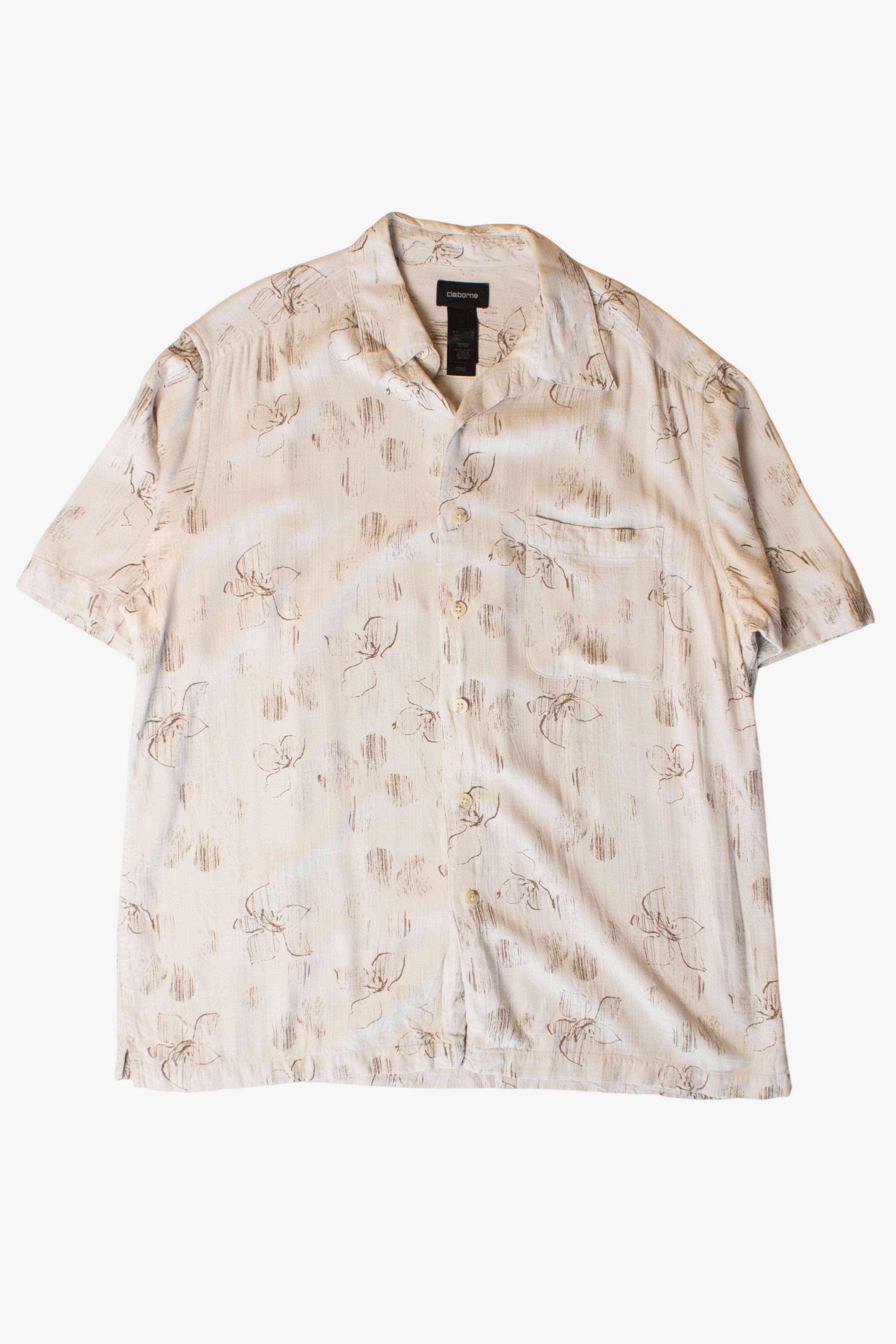 Vintage Beige Floral Button Up Shirt (2000s)