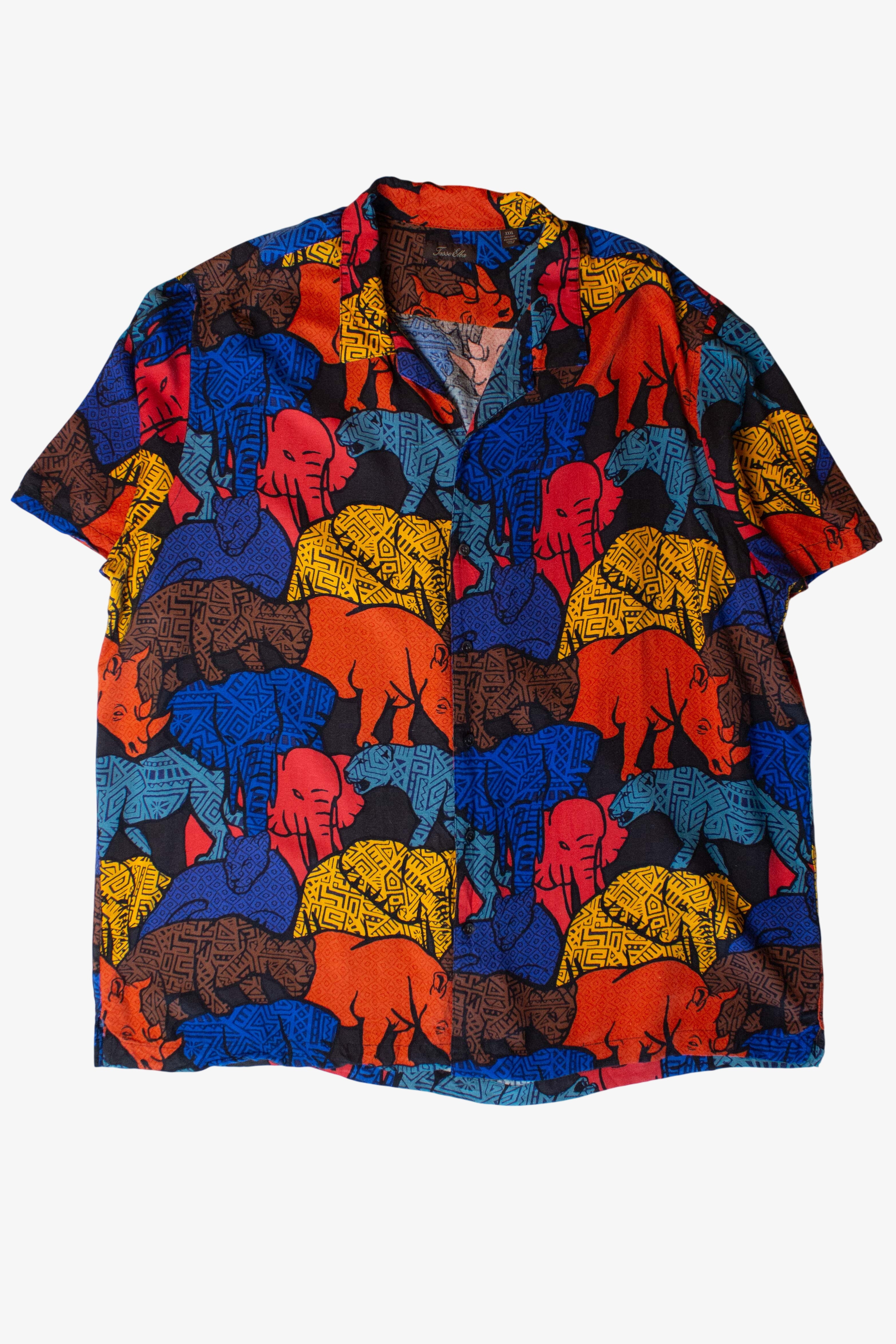 Vintage African Animals Button Up Shirt (1990s)