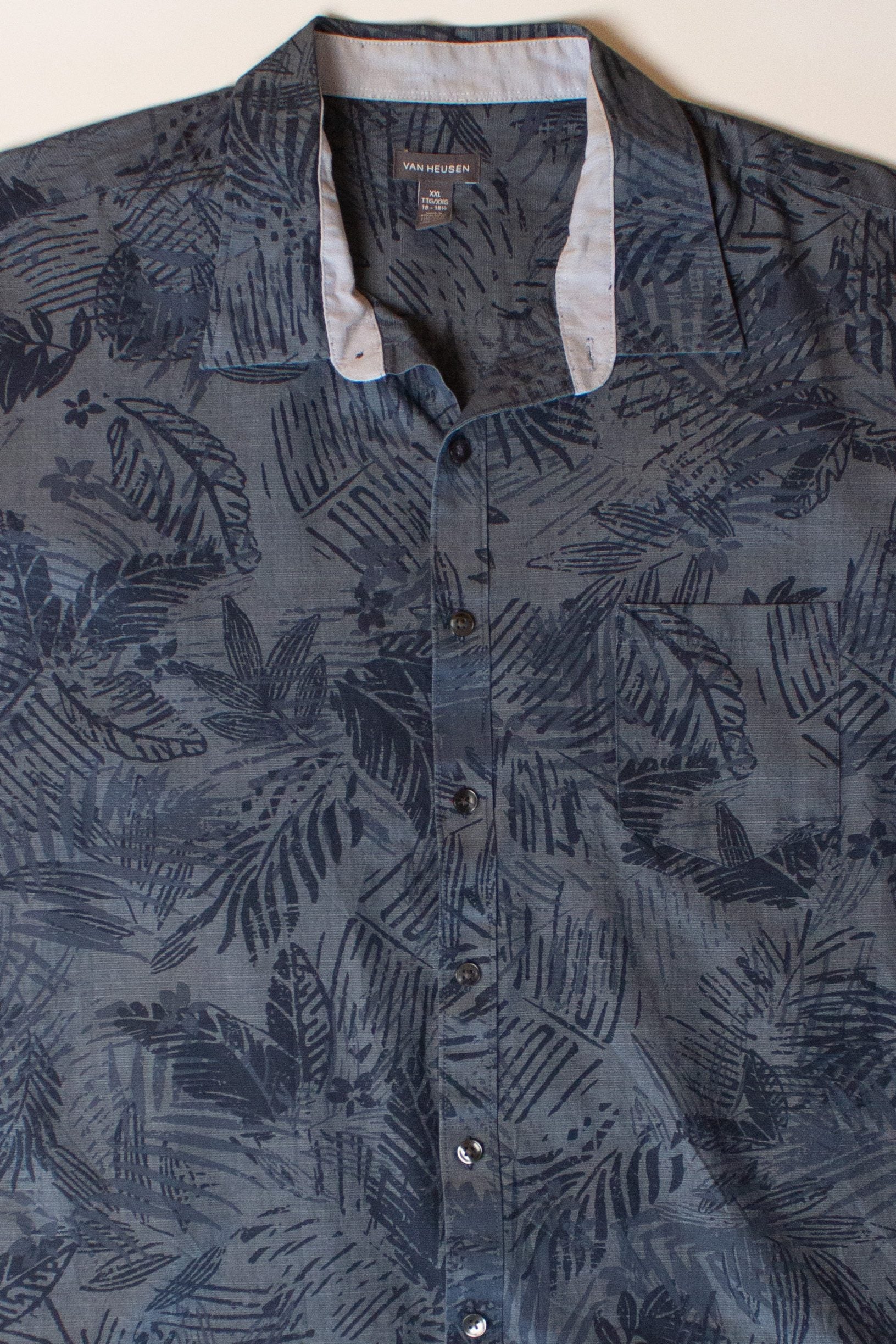 Blue Monochrome Palms Button Up Shirt (2000s)