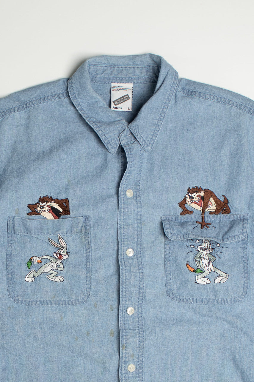 Vintage Bugs Bunny and Taz Button Up Shirt
