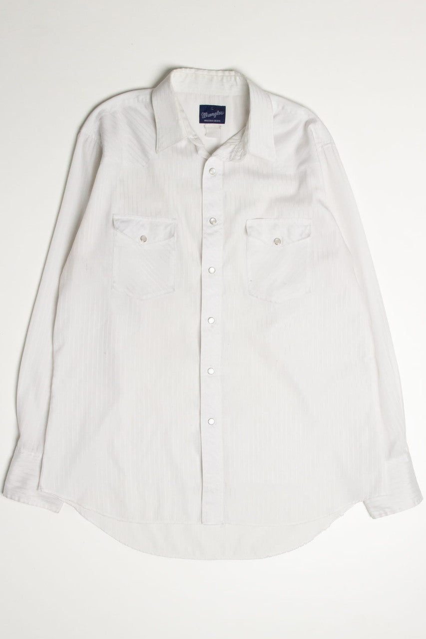 Vintage White Western Wrangler Button Up Shirt