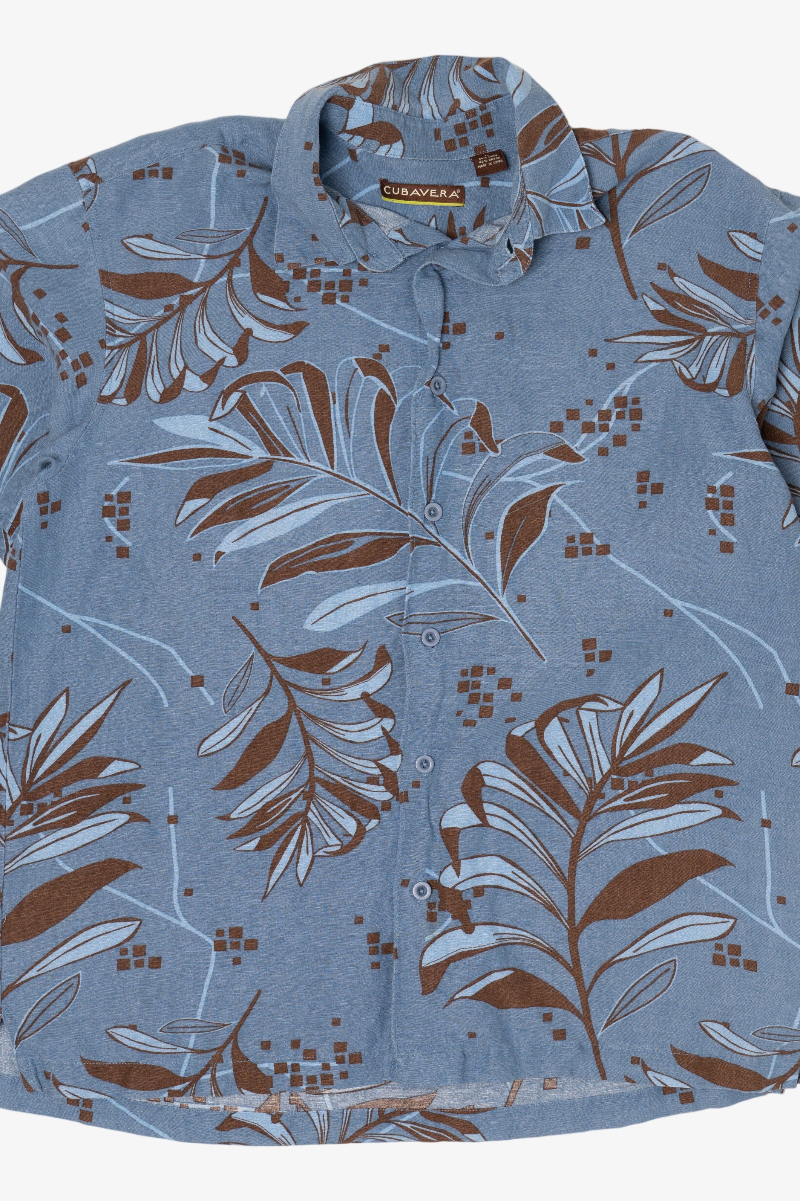 Blue Cubavera Button Up Shirt (2010s)
