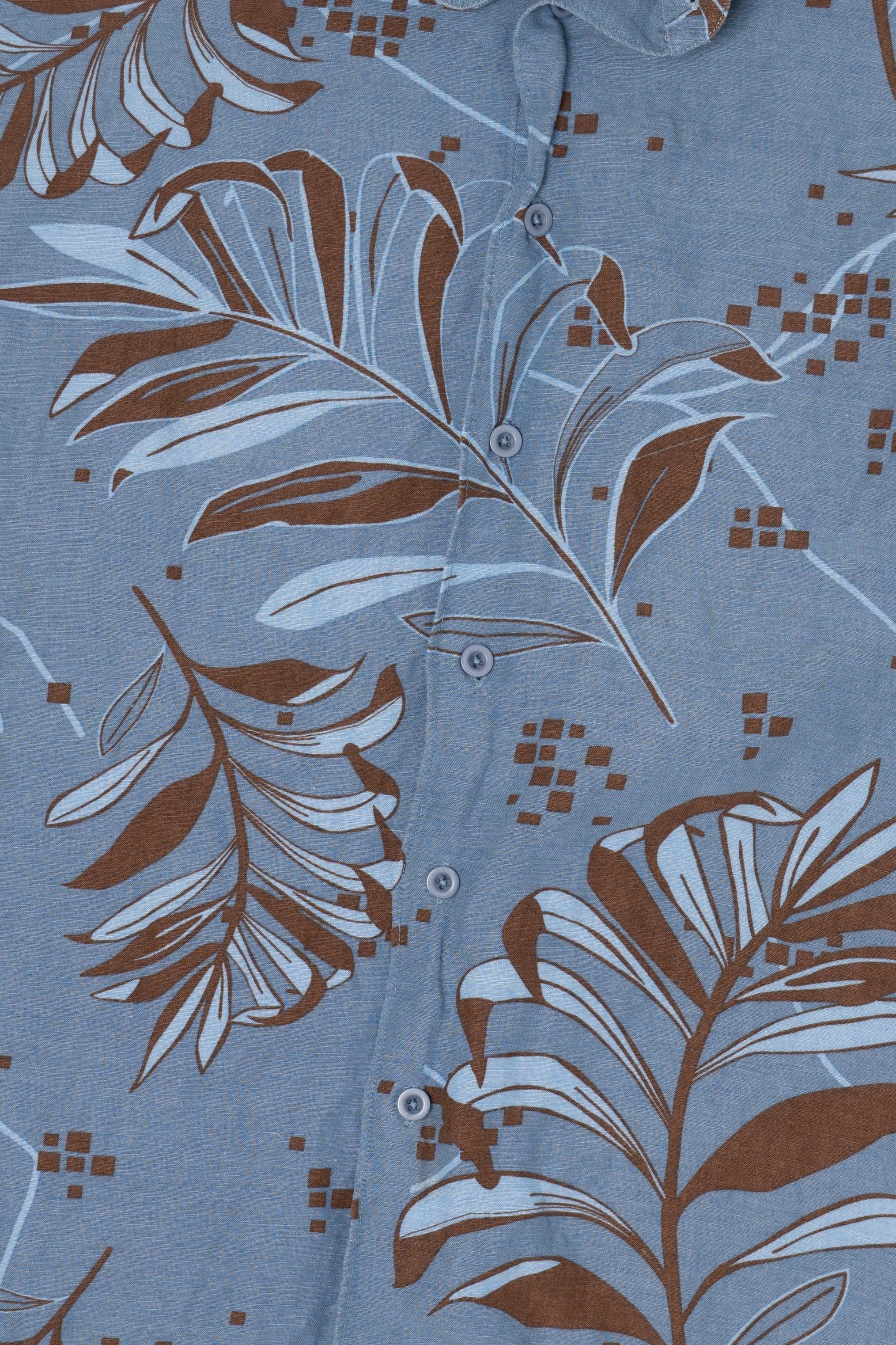 Blue Cubavera Button Up Shirt (2010s)