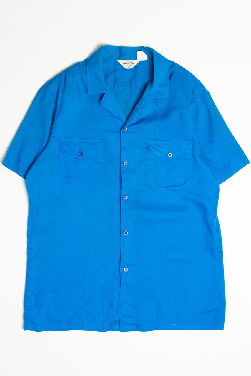 Del Mar Bright Blue Button Up Shirt