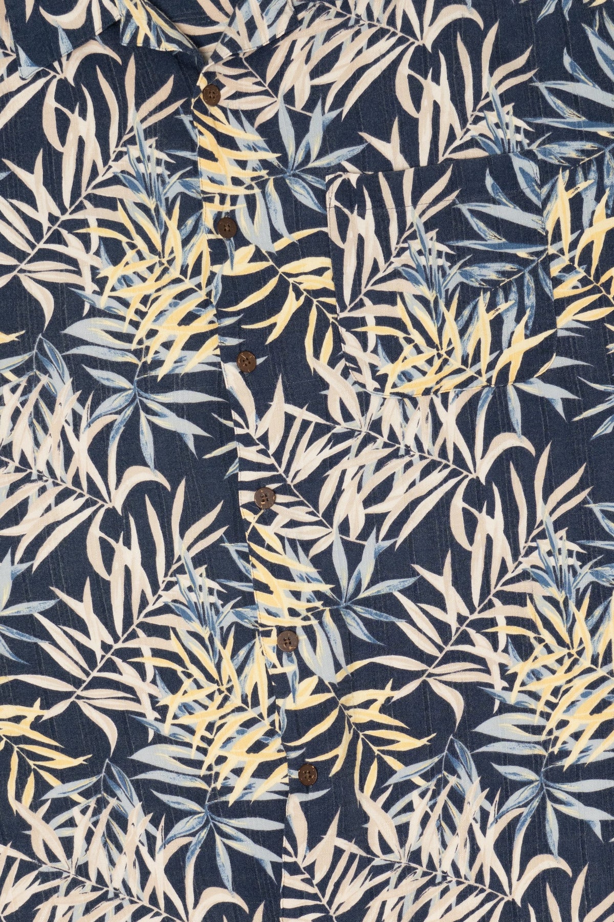 Vintage Navy Blue Ocean Pacific Hawaiian Button Up Shirt (1990s)