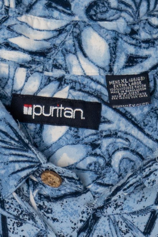 Blue Puritan Hawaiian Button Up Shirt (2000s)