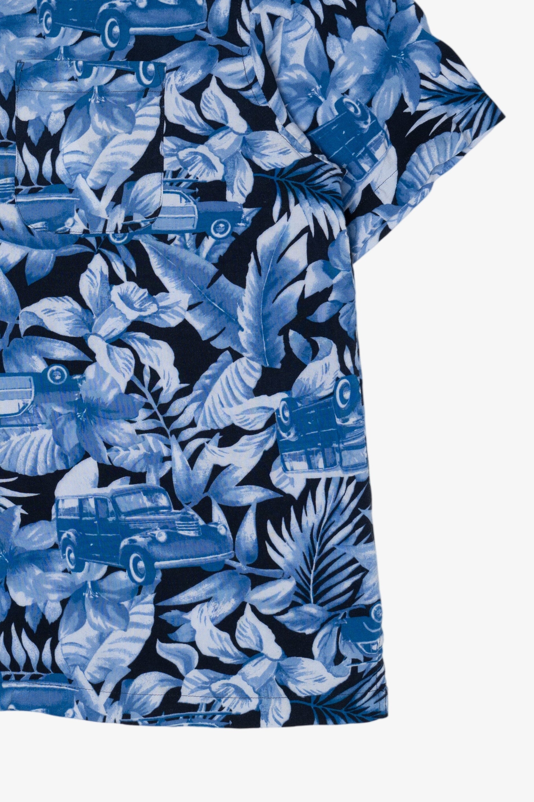 Navy Blue Panama Jack Hawaiian Button Up Shirt (2000s)