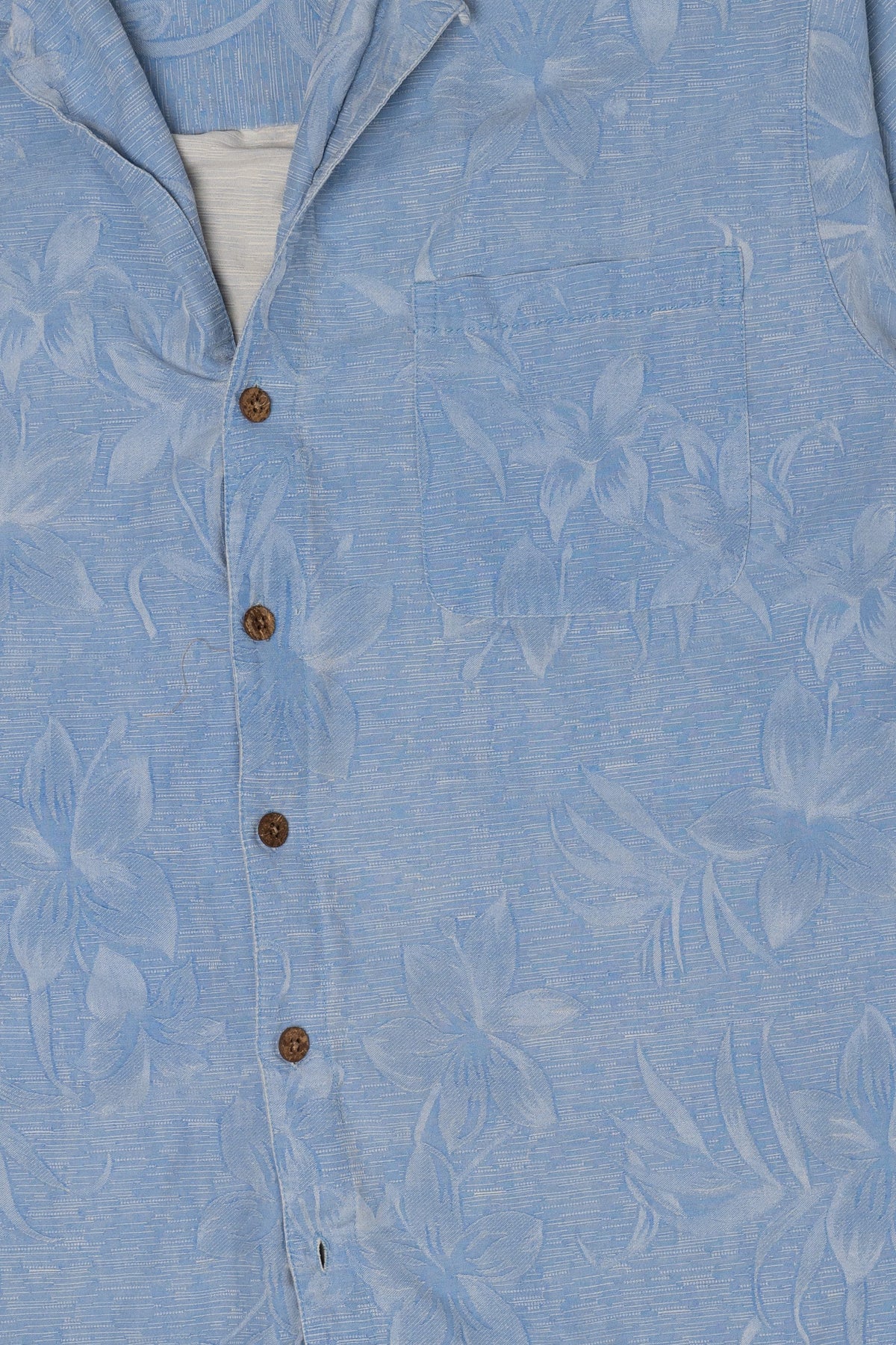 Vintage Light Blue Island Shares Hawaiian Button Up Shirt (2000s)