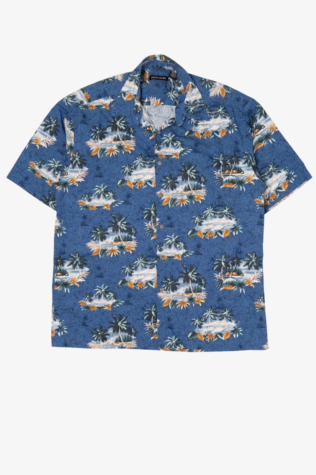 Vintage Blue Pierre Cardin Hawaiian Button Up Shirt (1990s)