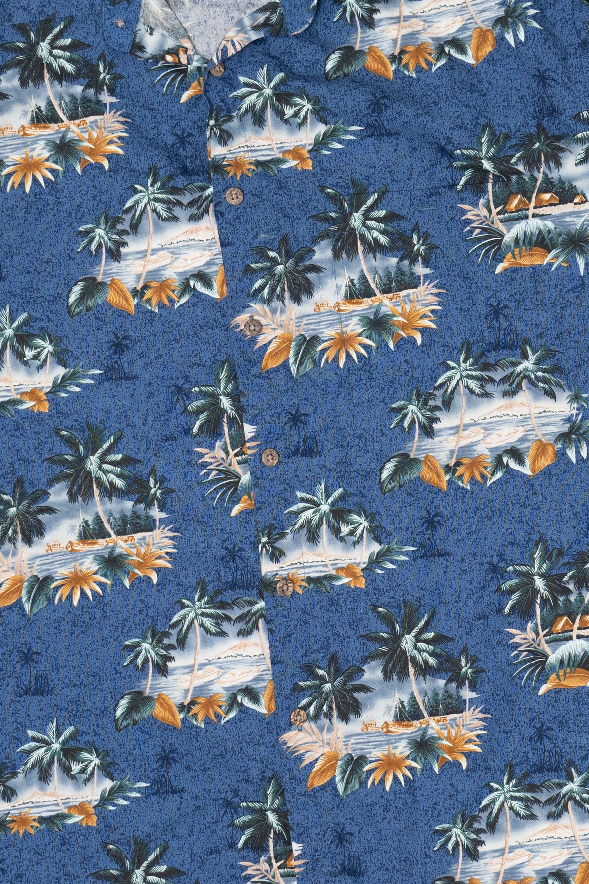 Vintage Blue Pierre Cardin Hawaiian Button Up Shirt (1990s)