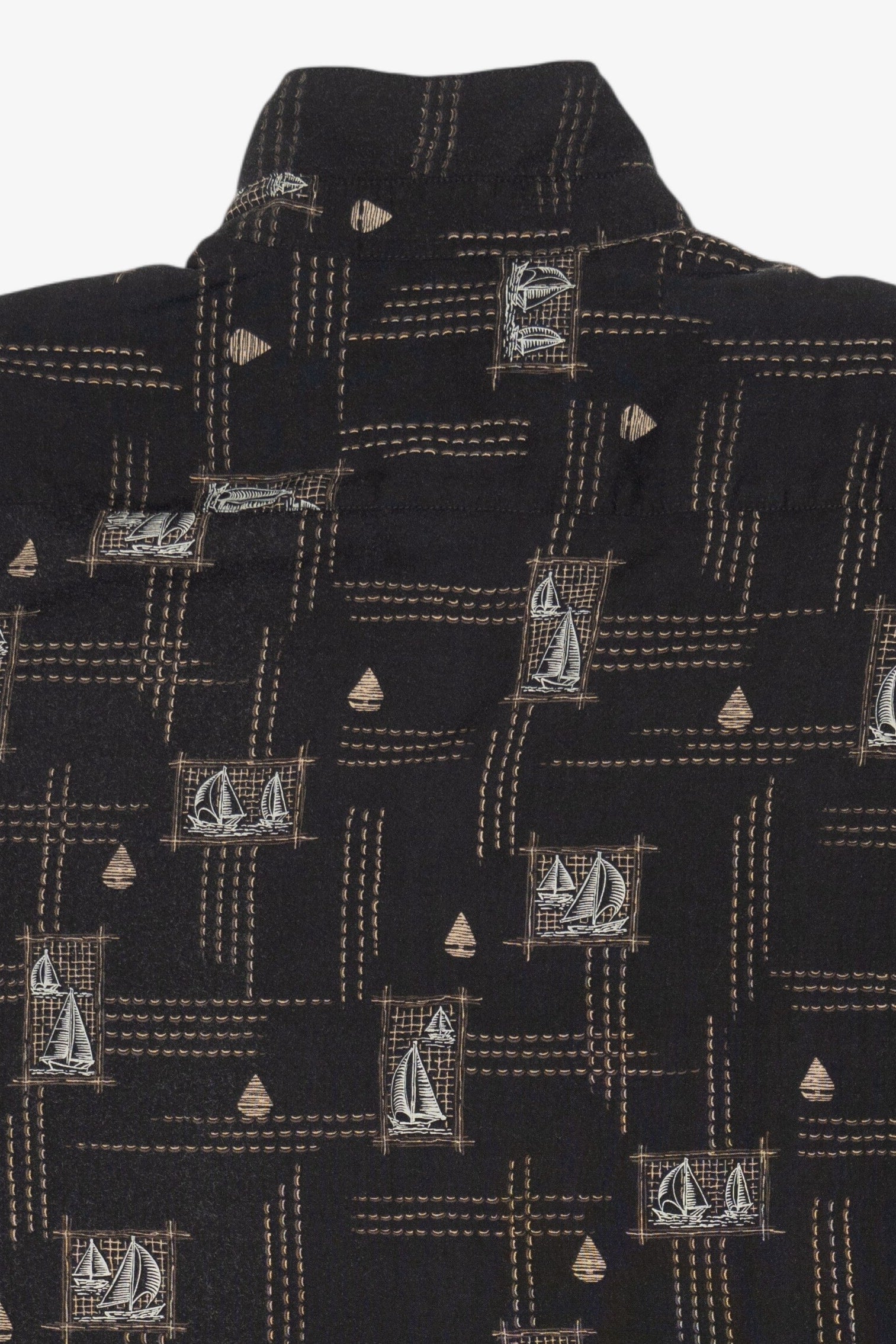Black Moda Campia Sailboats Button Up Shirt (2000s)