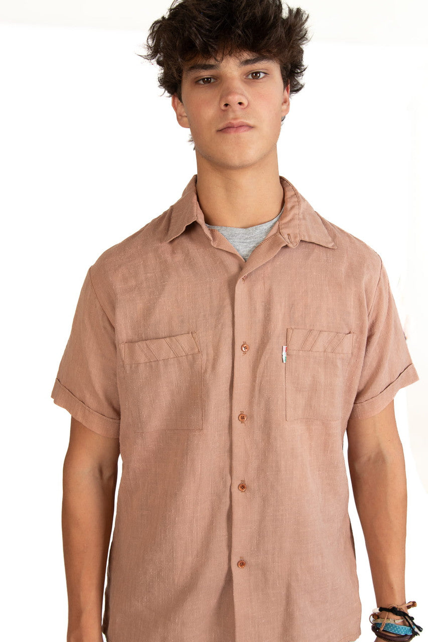 Vintage Borsalino Linen Button Up Shirt (1980s)