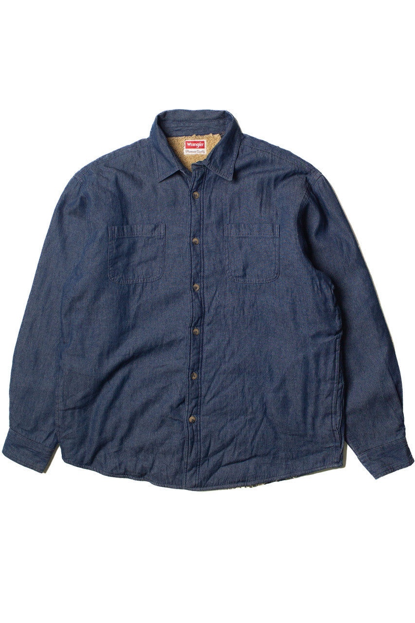 Wrangler Sherpa Lined Denim Button Up Shirt