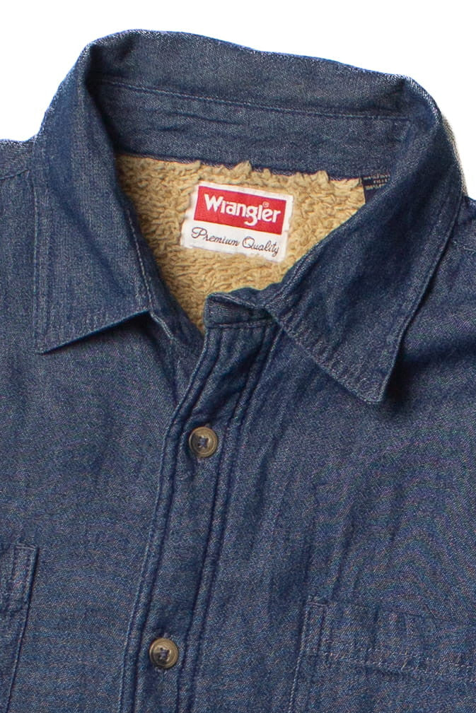 Wrangler Sherpa Lined Denim Button Up Shirt