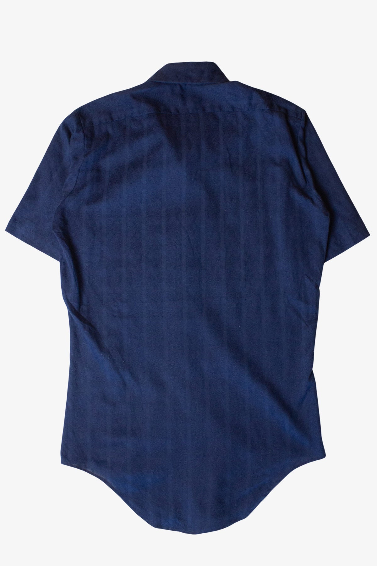 Vintage Navy Blue Short Sleeve Button Up Shirt (1960s)