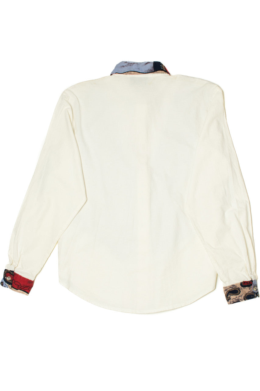 Vintage Paisley Built In Vest Rough Rider Button Up Shirt