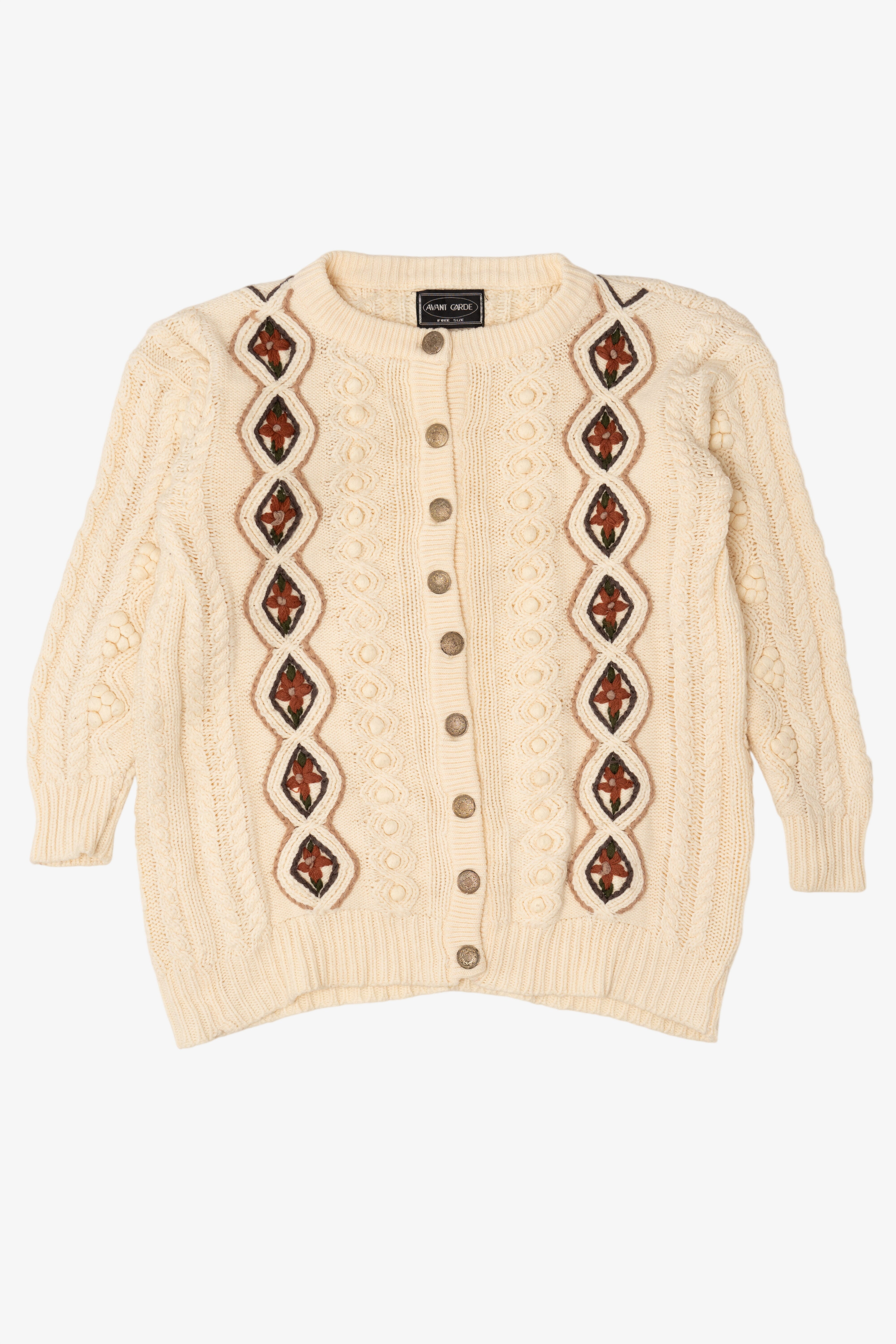 Vintage Ivory Avant Garde Fisherman Cardigan (1990s)