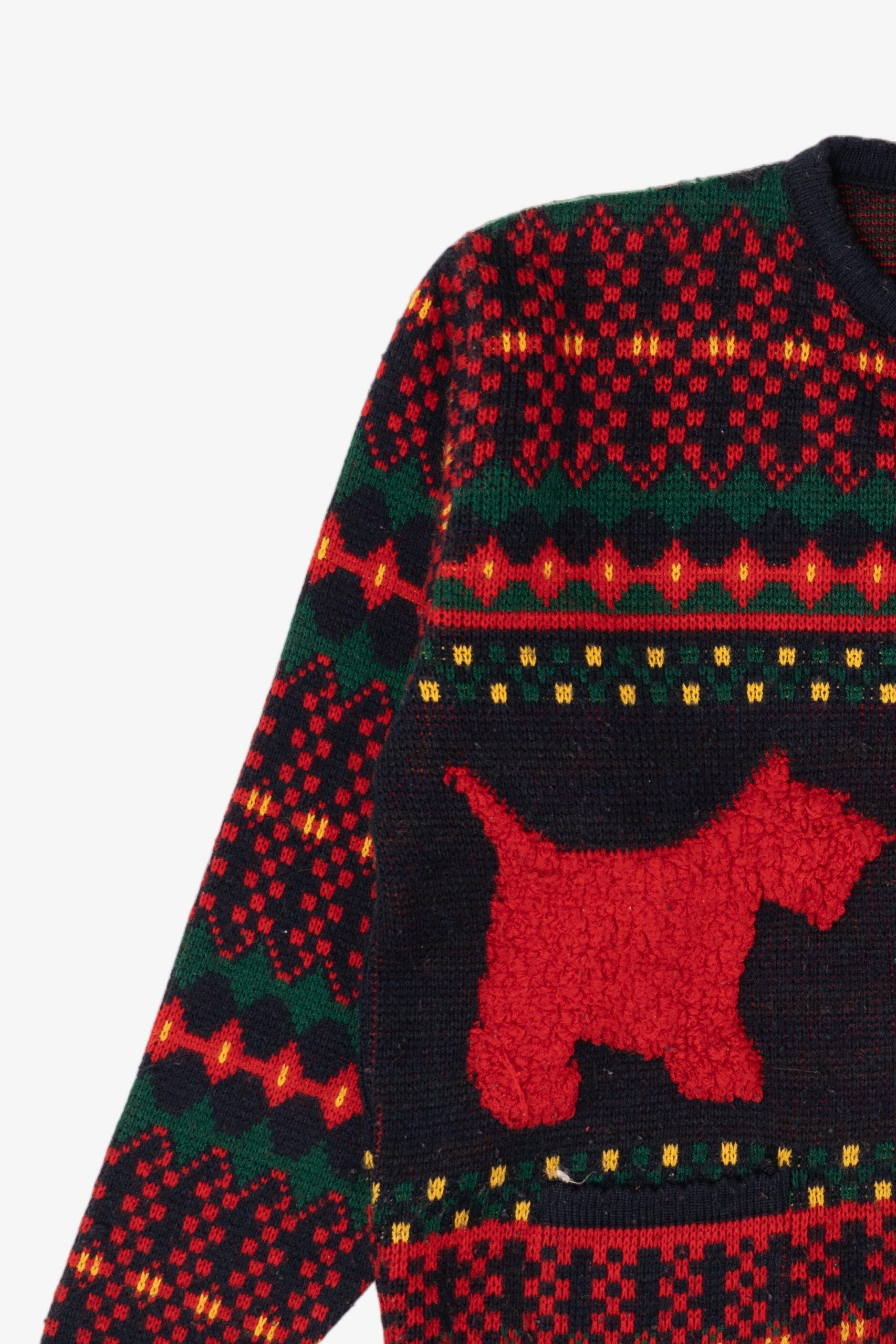 Vintage Red Tally-Ho Scottie Dogs Cardigan Sweater (1980s)