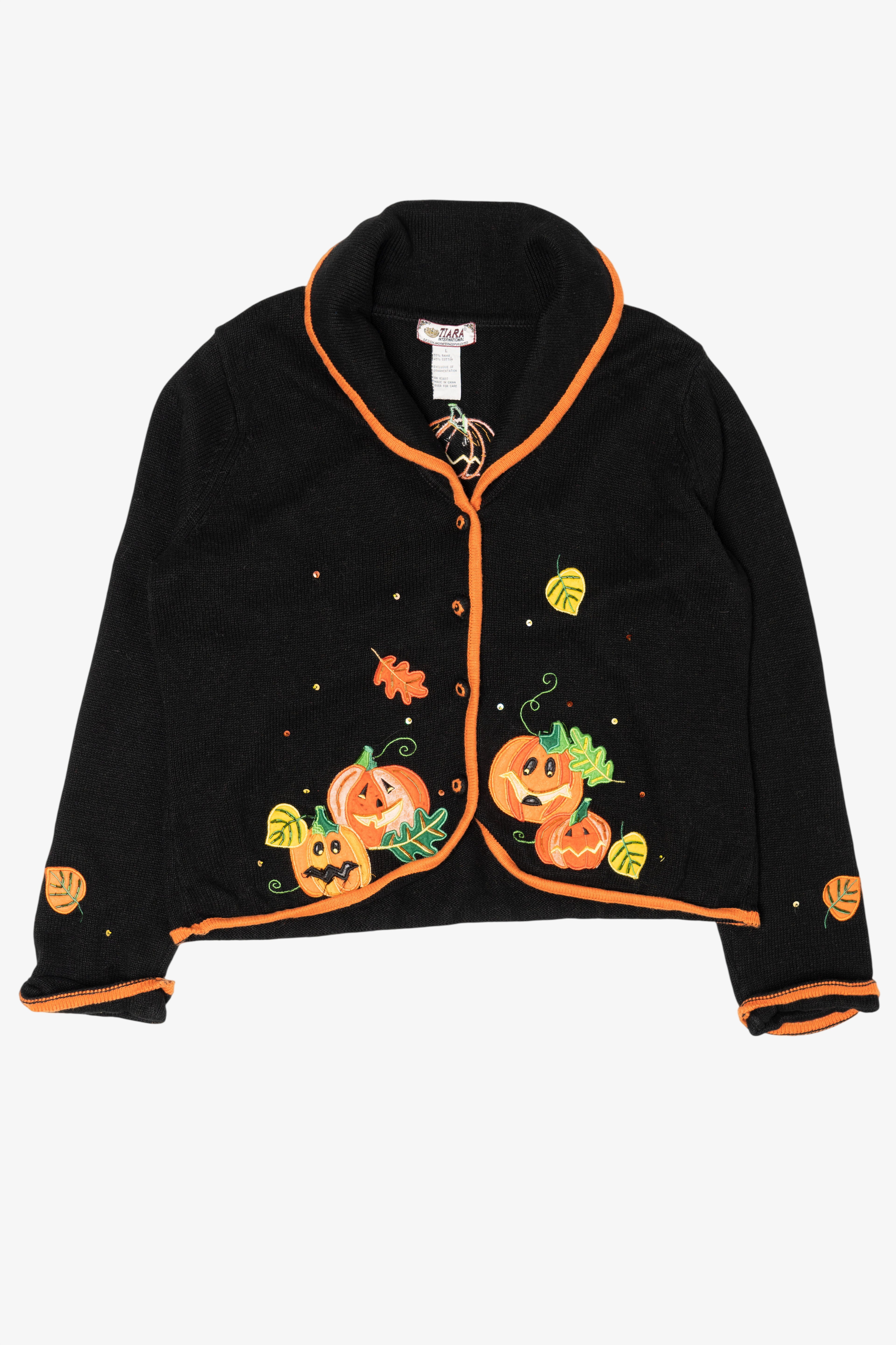 Vintage Tiara Pumpkins Halloween Autumn Sweater (1990s)