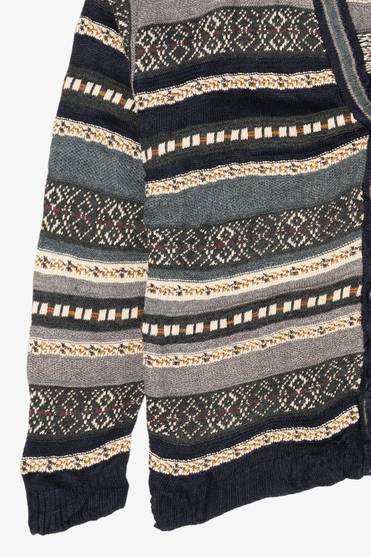 Vintage Gray Striped Porto Bello Cardigan Sweater (1990s)