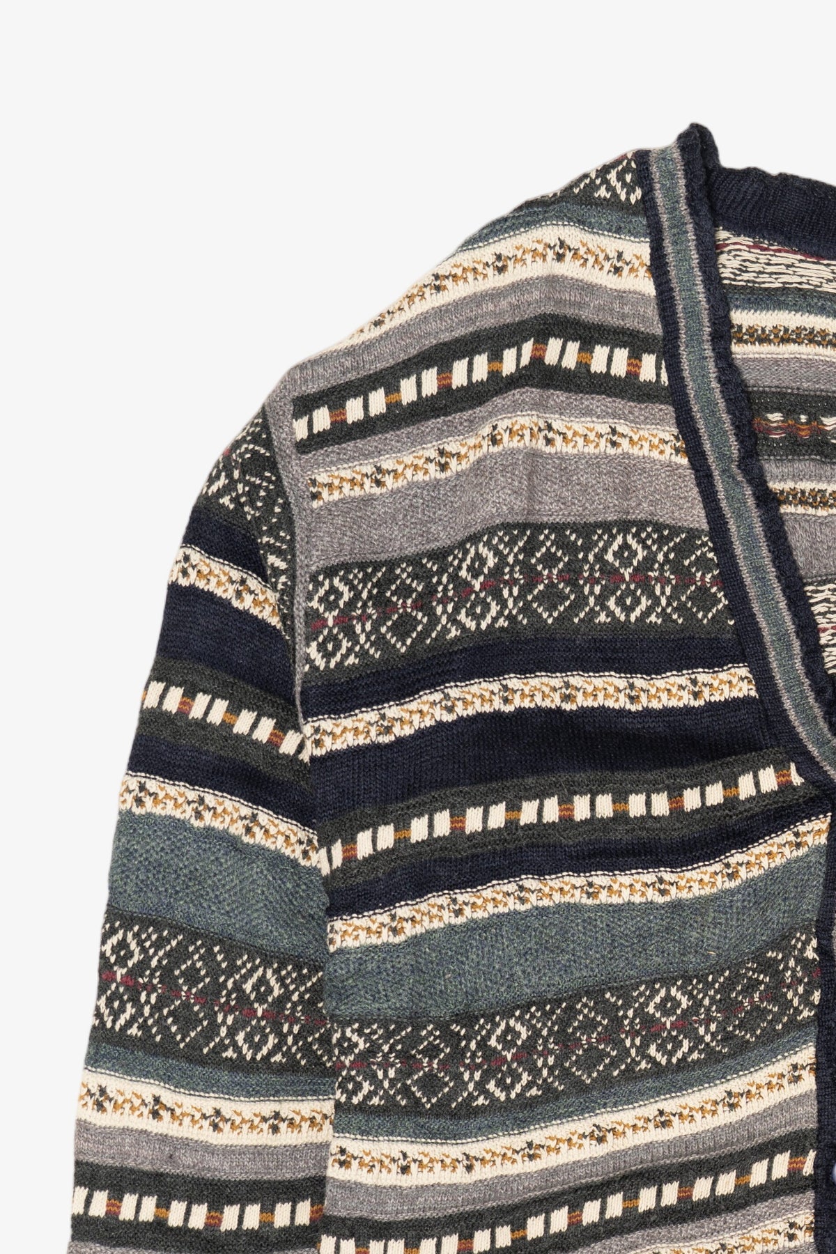 Vintage Gray Striped Porto Bello Cardigan Sweater (1990s)
