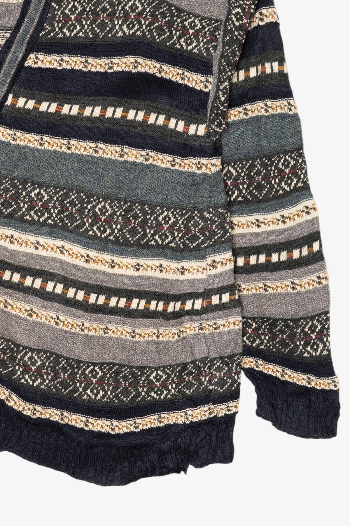 Vintage Gray Striped Porto Bello Cardigan Sweater (1990s)