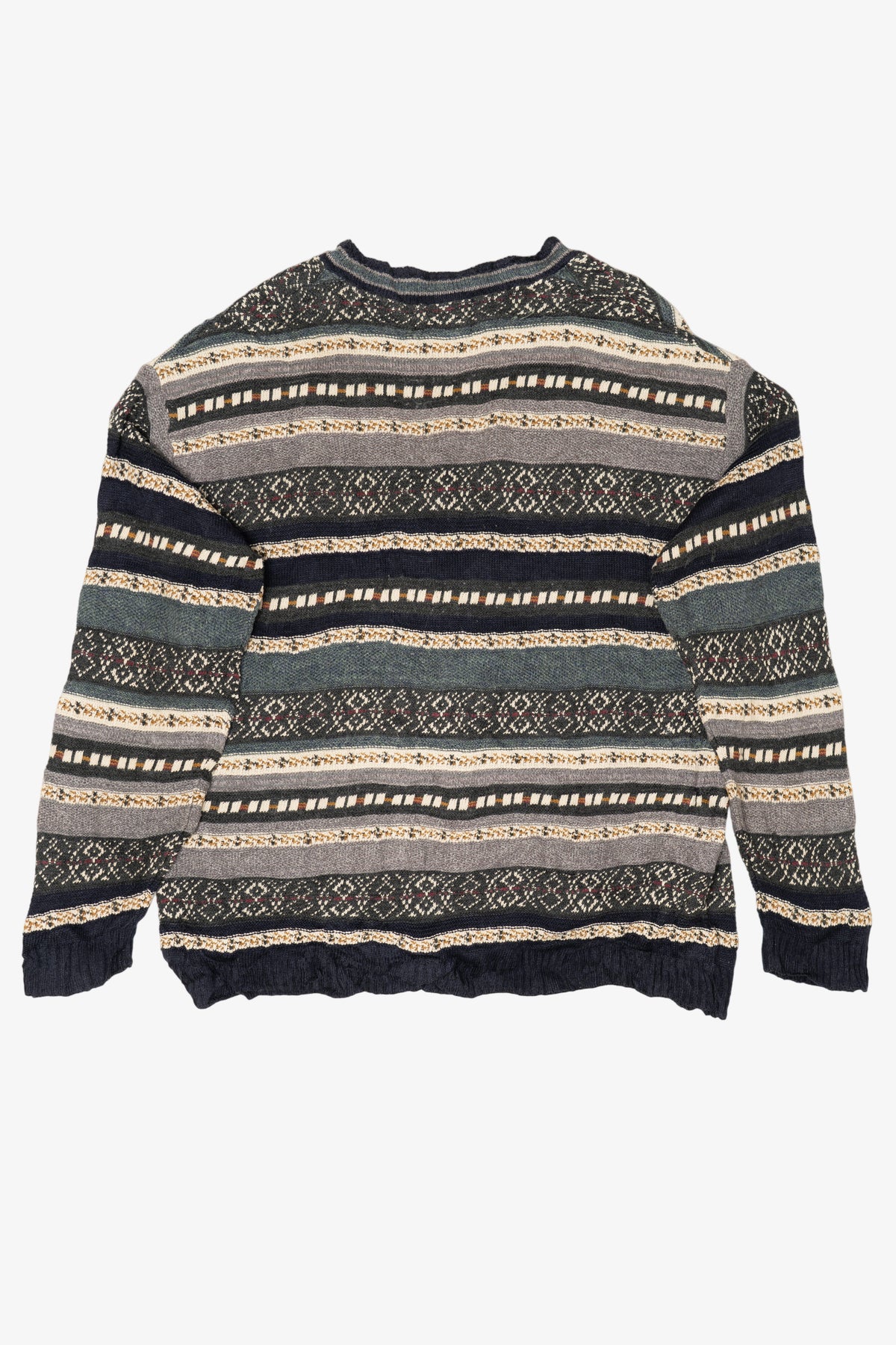 Vintage Gray Striped Porto Bello Cardigan Sweater (1990s)