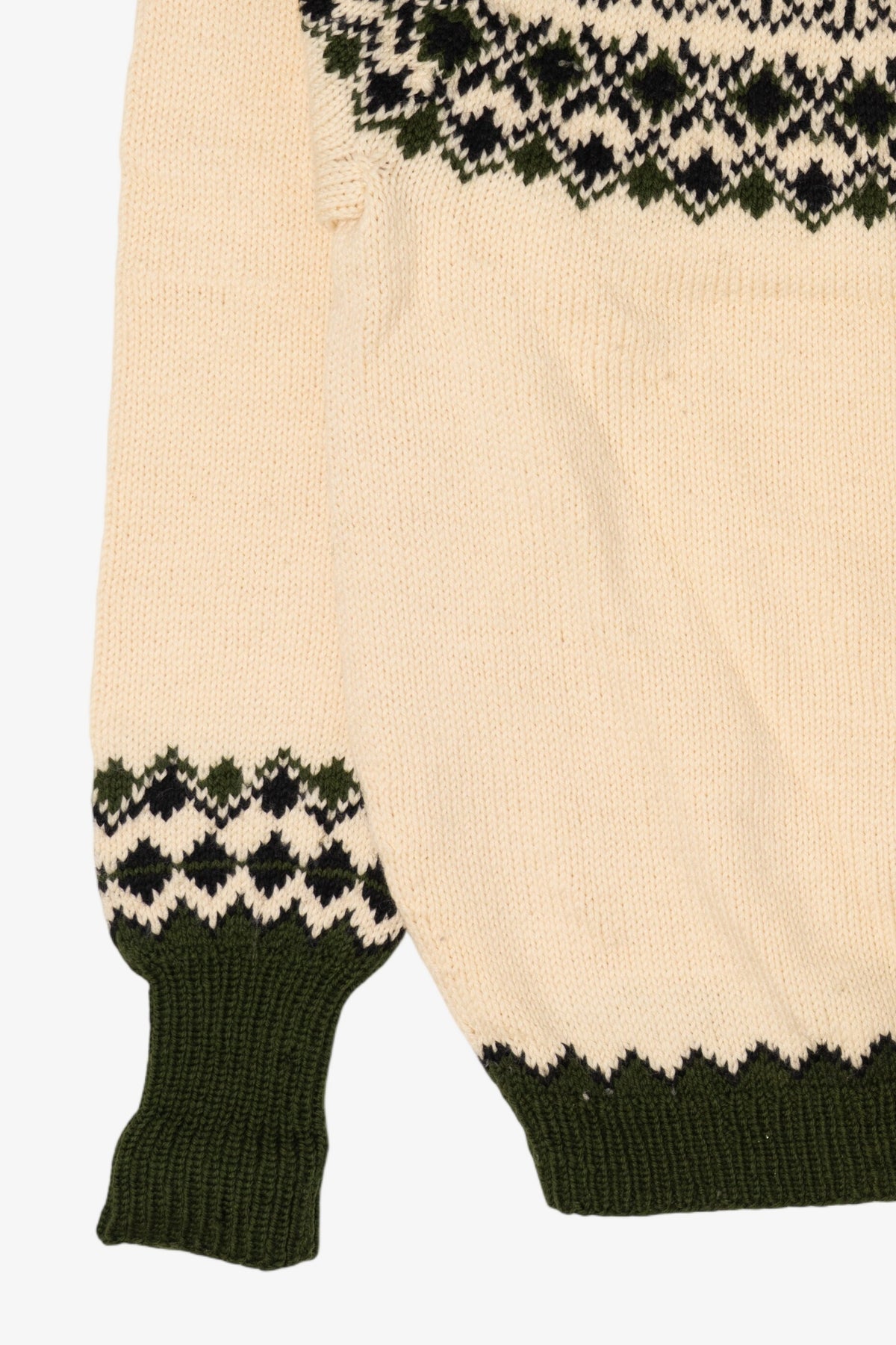 Vintage Ivory Fair Isle Cardigan Sweater (1990s)