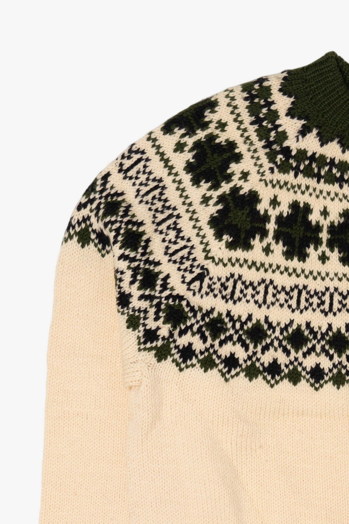 Vintage Ivory Fair Isle Cardigan Sweater (1990s)