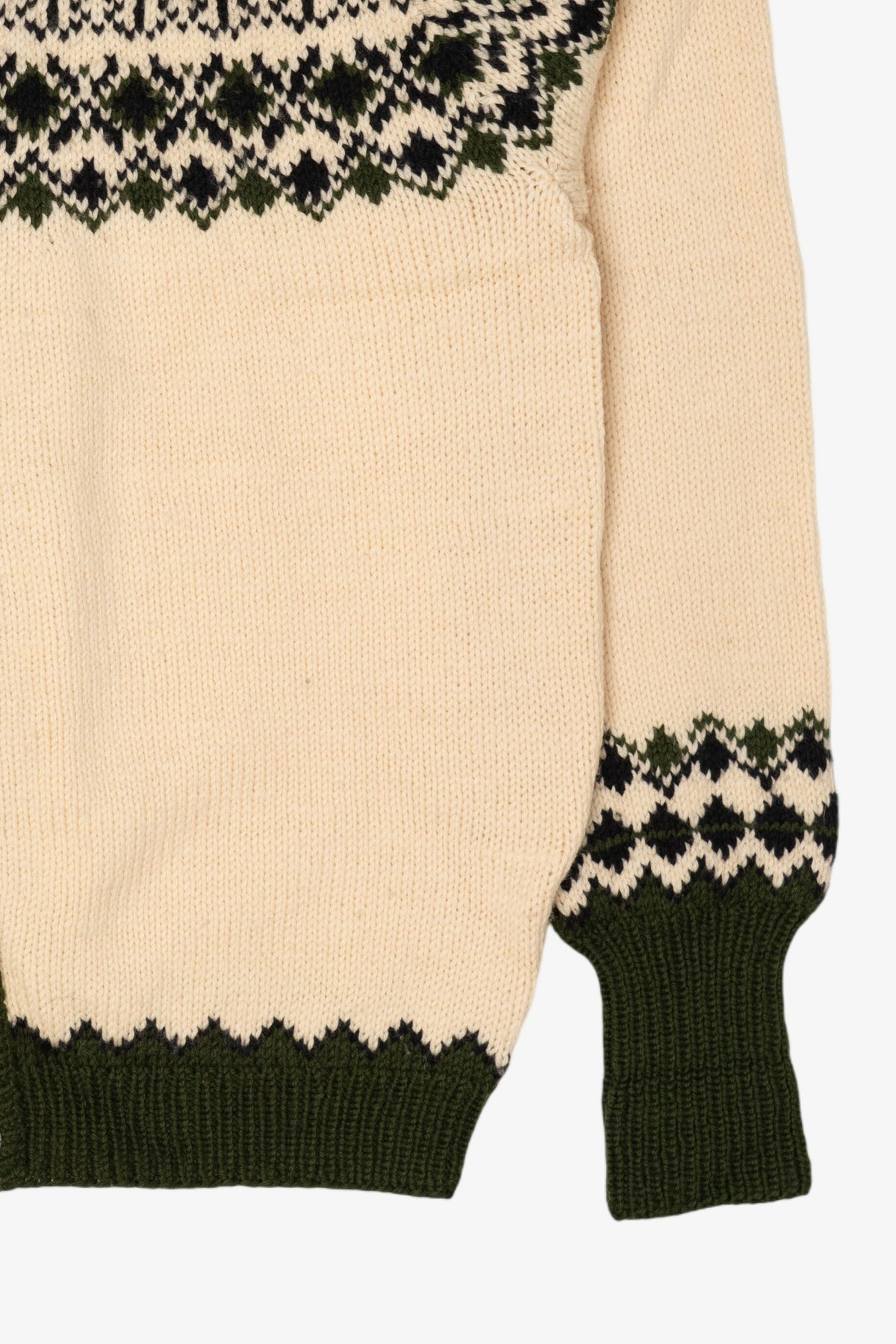 Vintage Ivory Fair Isle Cardigan Sweater (1990s)