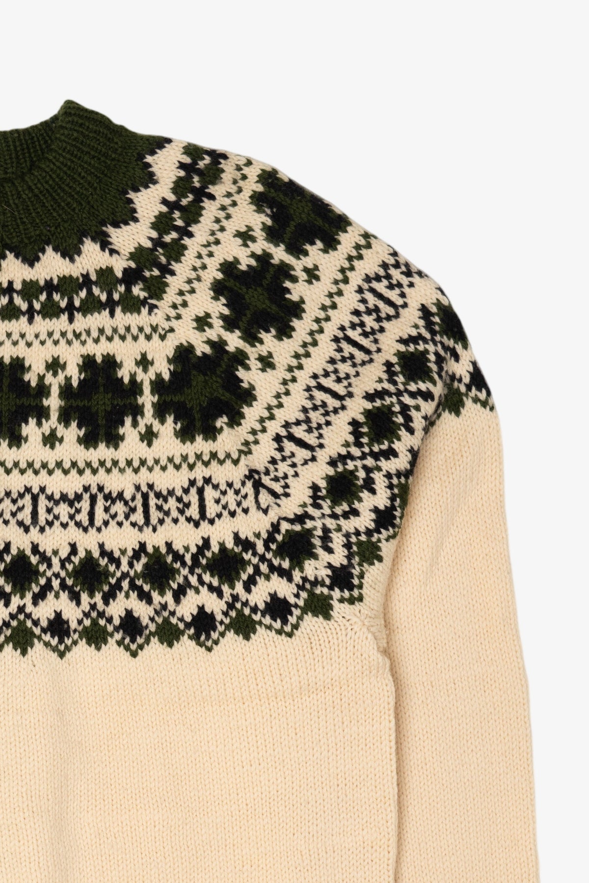 Vintage Ivory Fair Isle Cardigan Sweater (1990s)