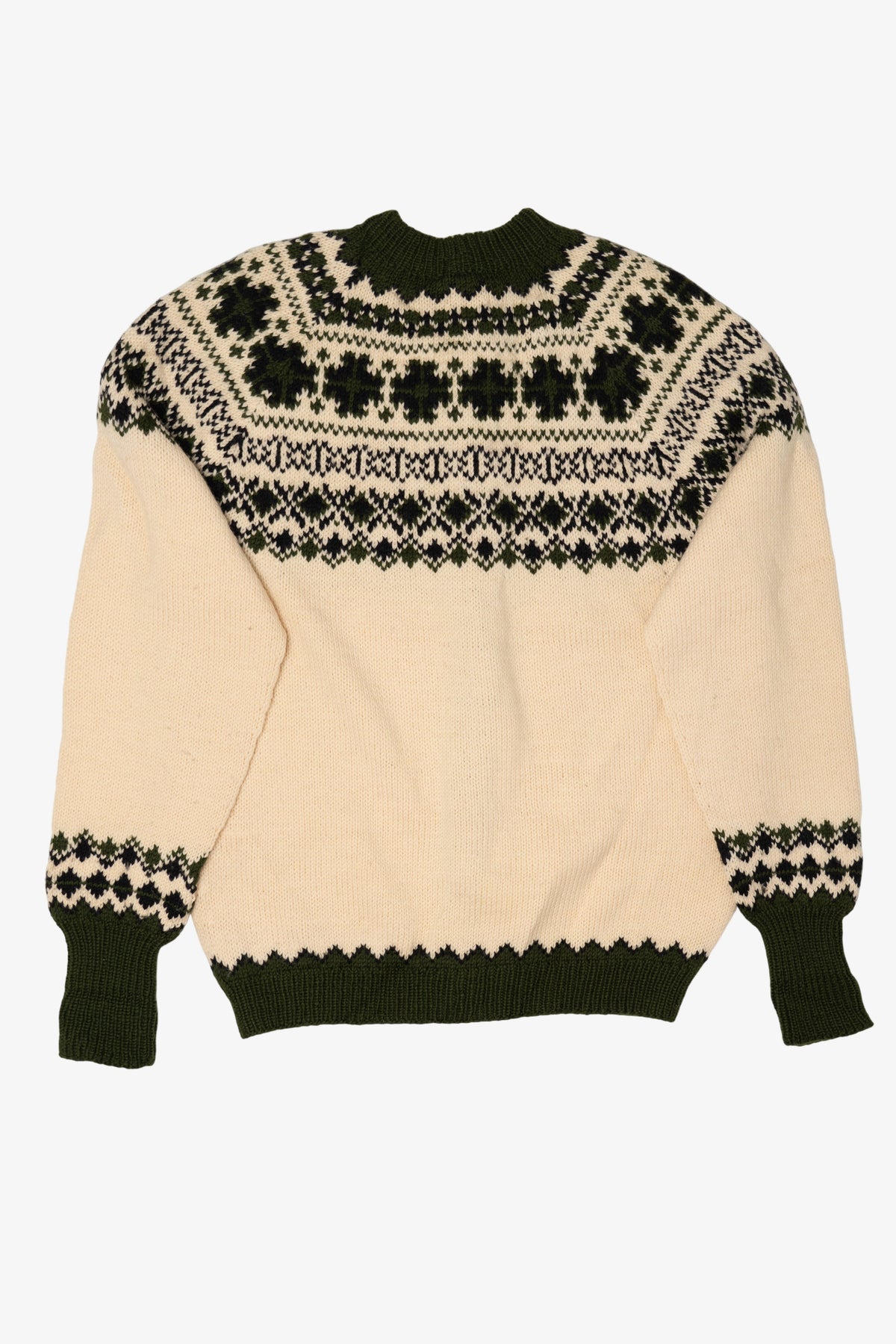 Vintage Ivory Fair Isle Cardigan Sweater (1990s)