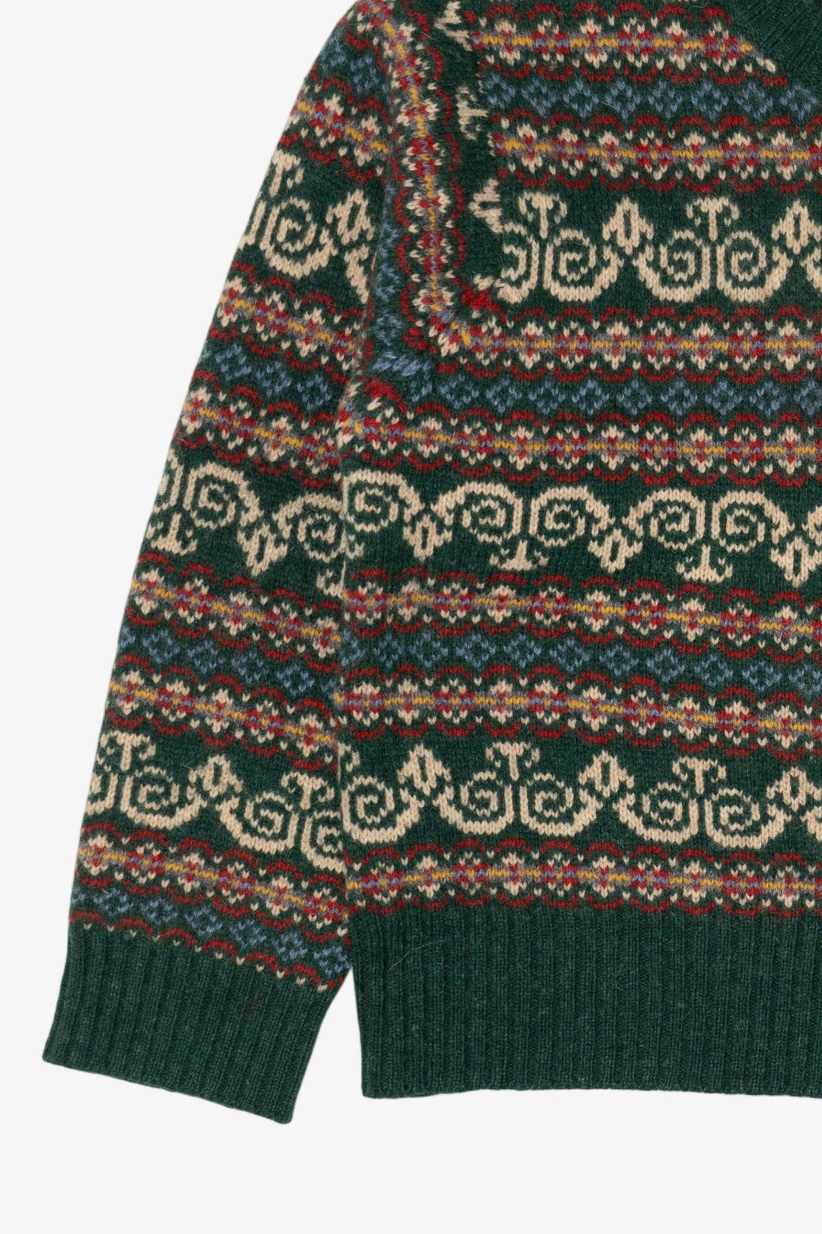 Vintage Green Rosanna Fair Isle Cardigan Sweater (1980s)