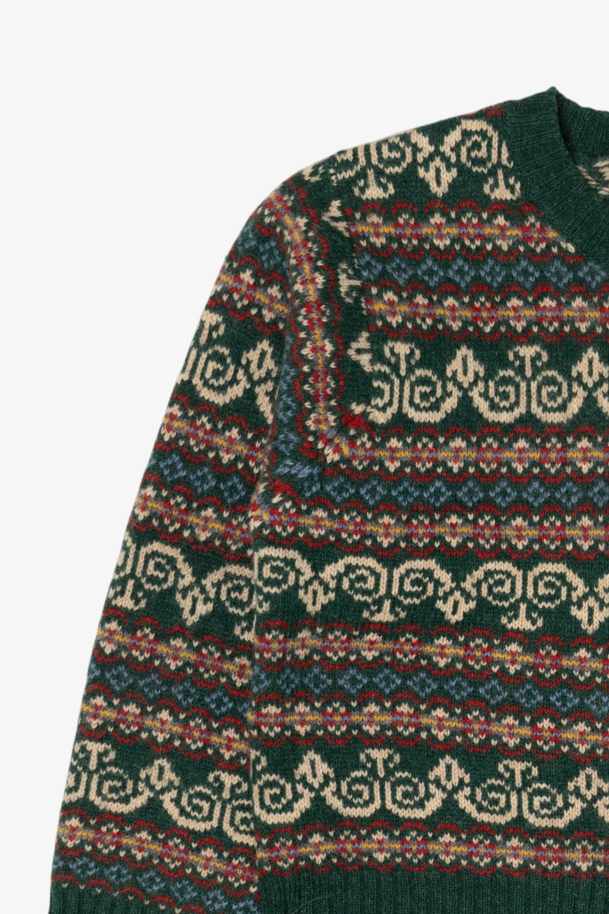 Vintage Green Rosanna Fair Isle Cardigan Sweater (1980s)